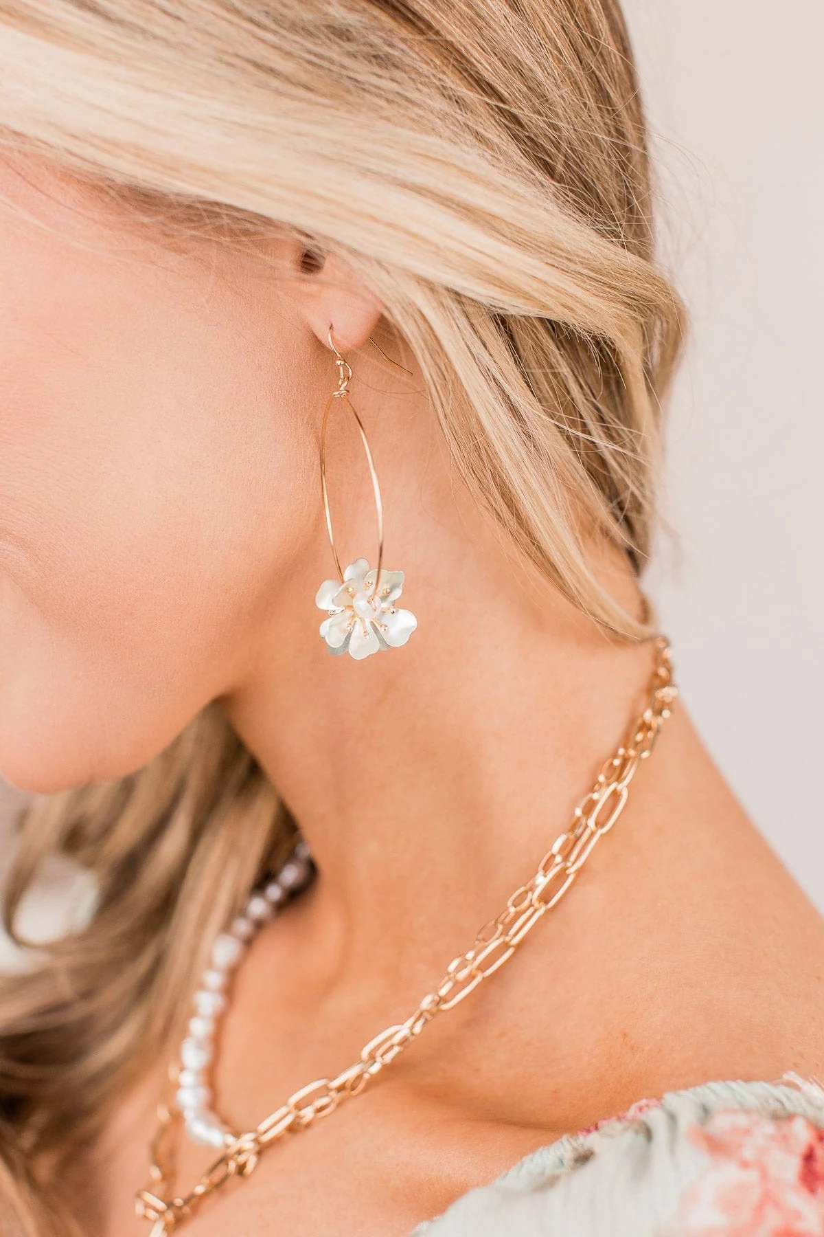 Tale As Old As Time Hoop Earrings- Mint & Gold - Image 4
