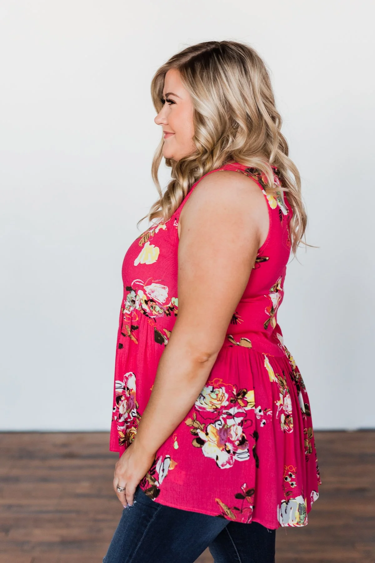 Tale Of Time Floral Babydoll Tank Top- Coral - Image 7