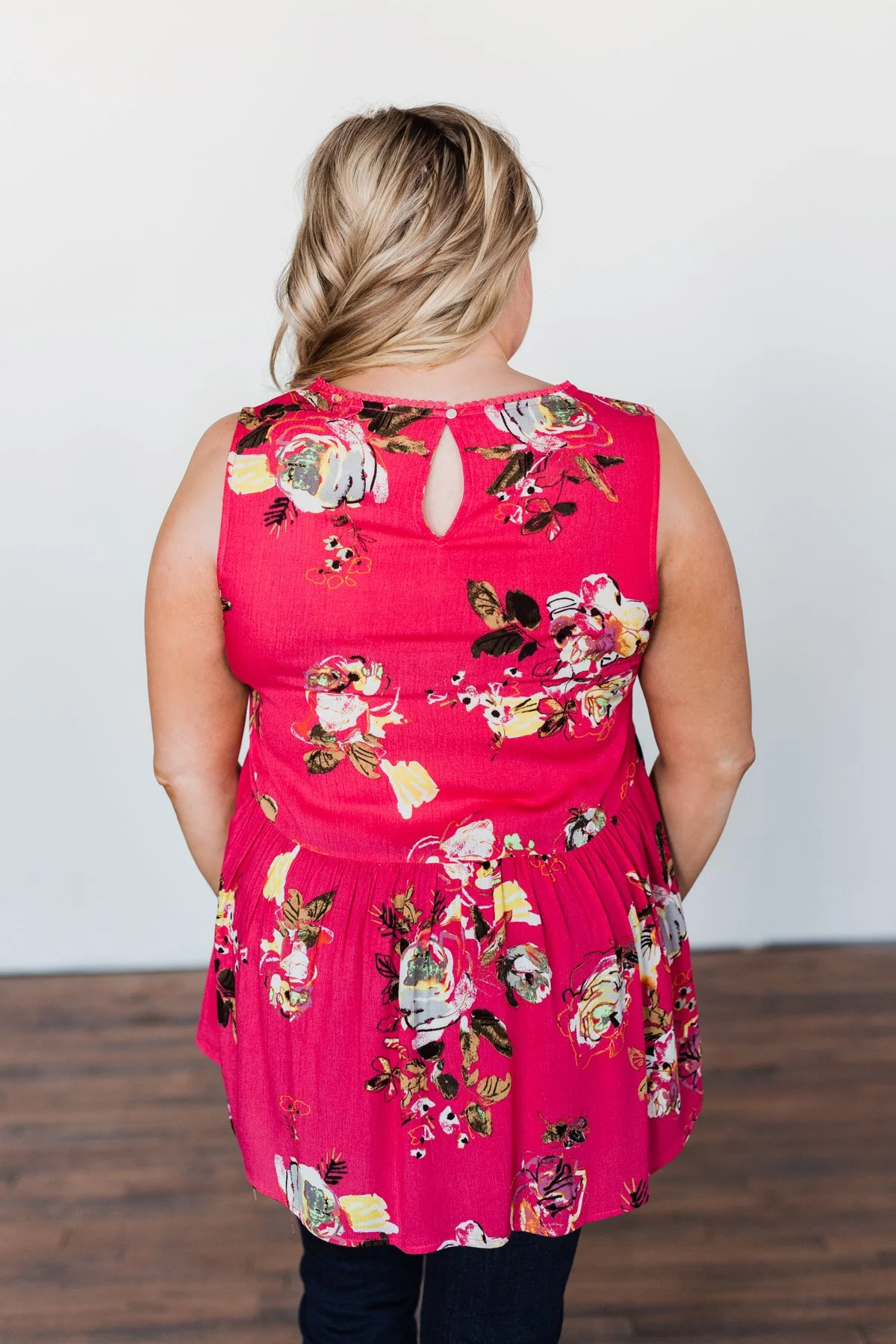 Tale Of Time Floral Babydoll Tank Top- Coral - Image 8