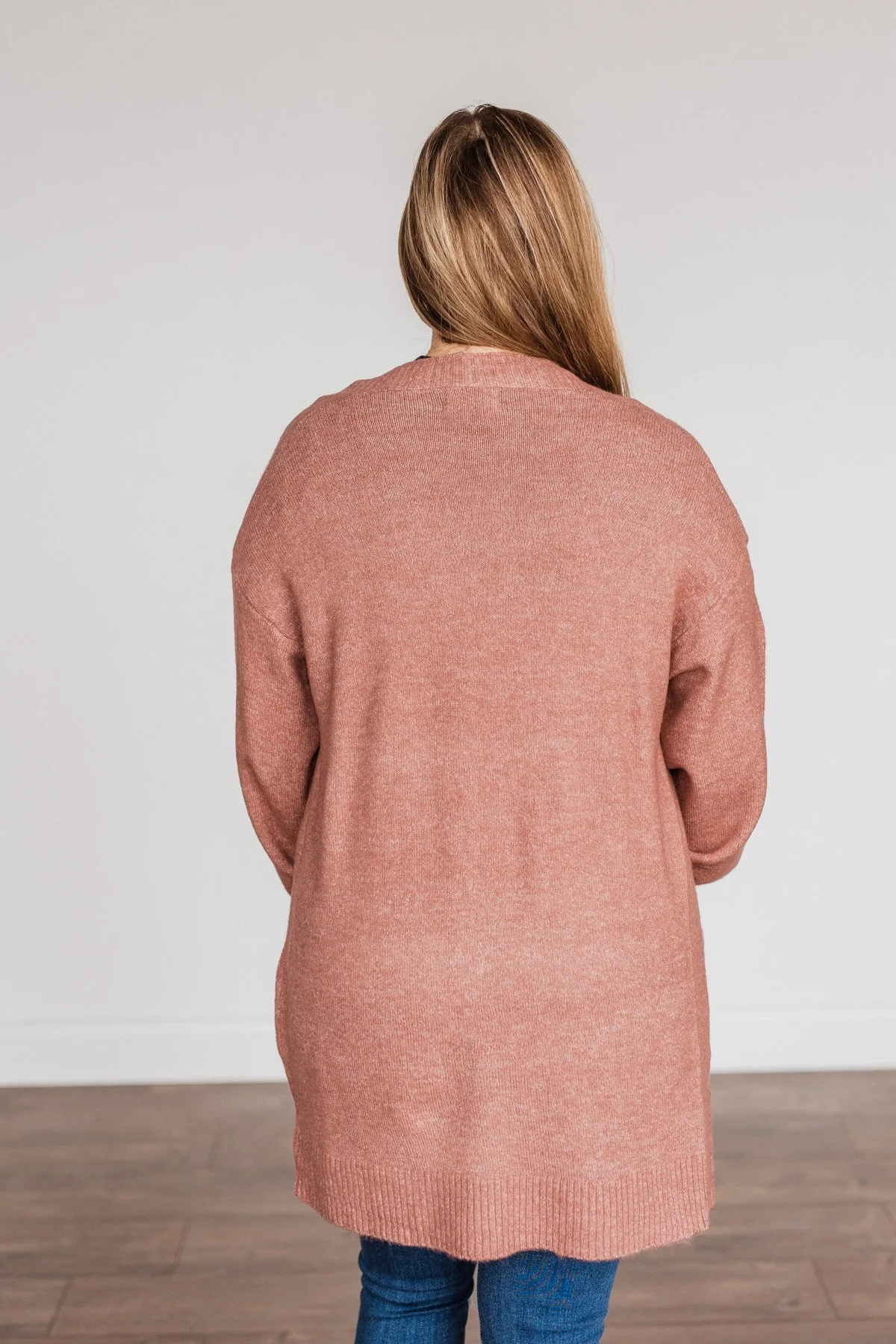 Talk Of The Town Long Knit Cardigan- Mauve - Image 14