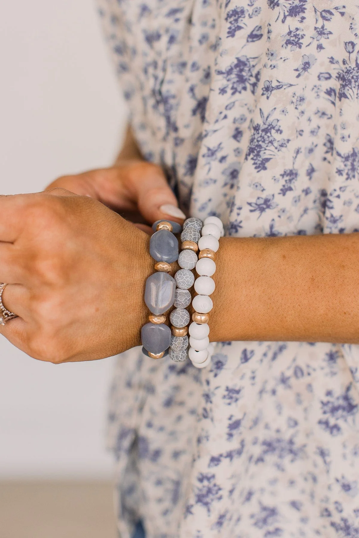 Talk The Talk Stackable Bracelet Set- Grey