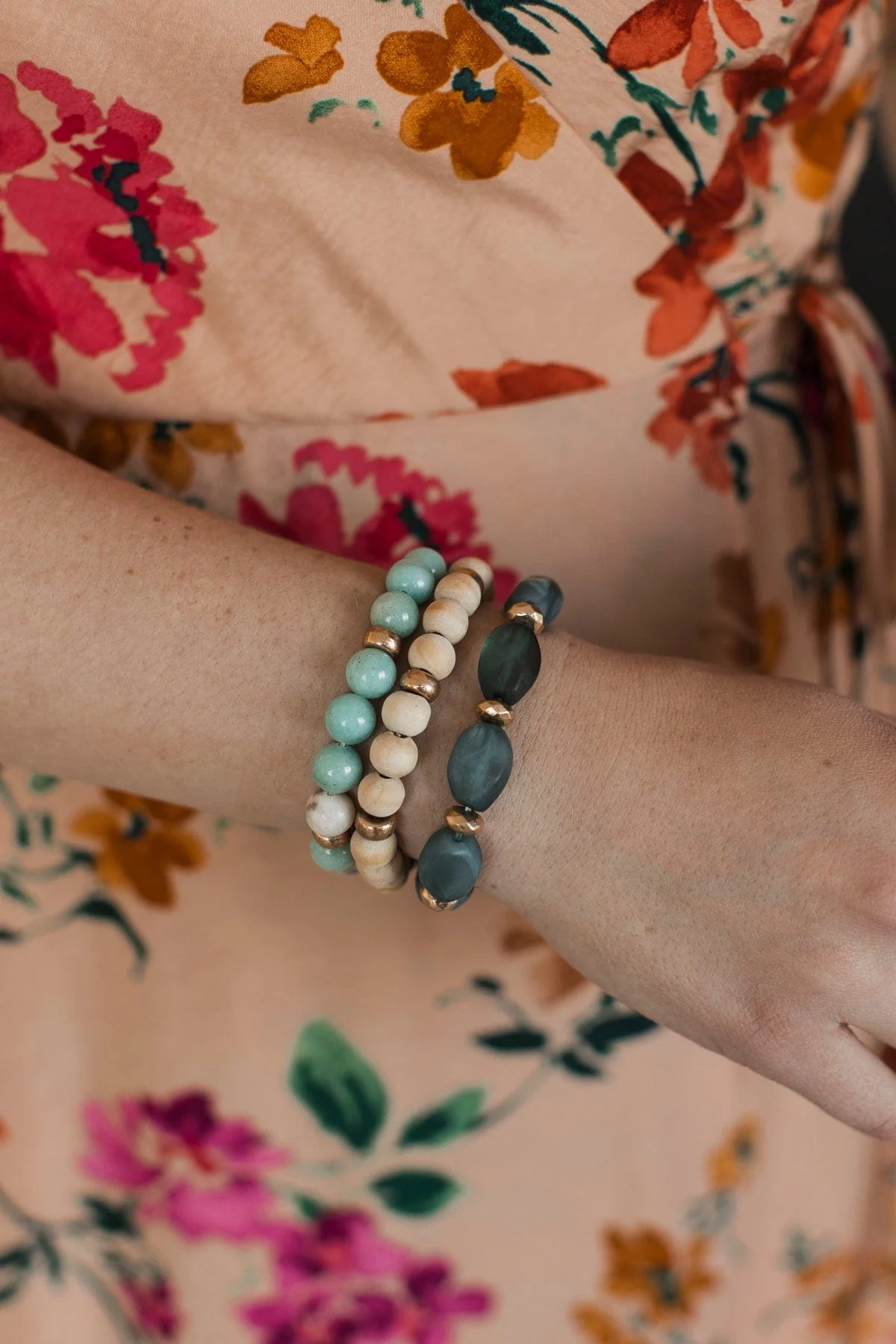 Talk The Talk Stackable Bracelet Set- Mint