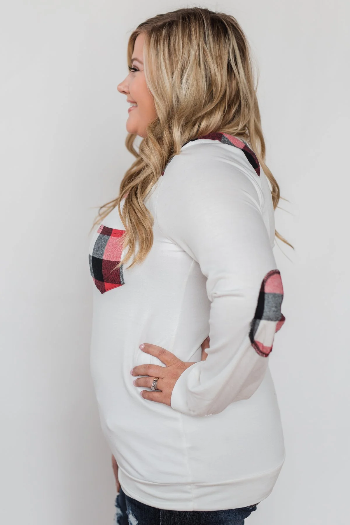 Tangled Up in Plaid Top- Ivory - Image 10