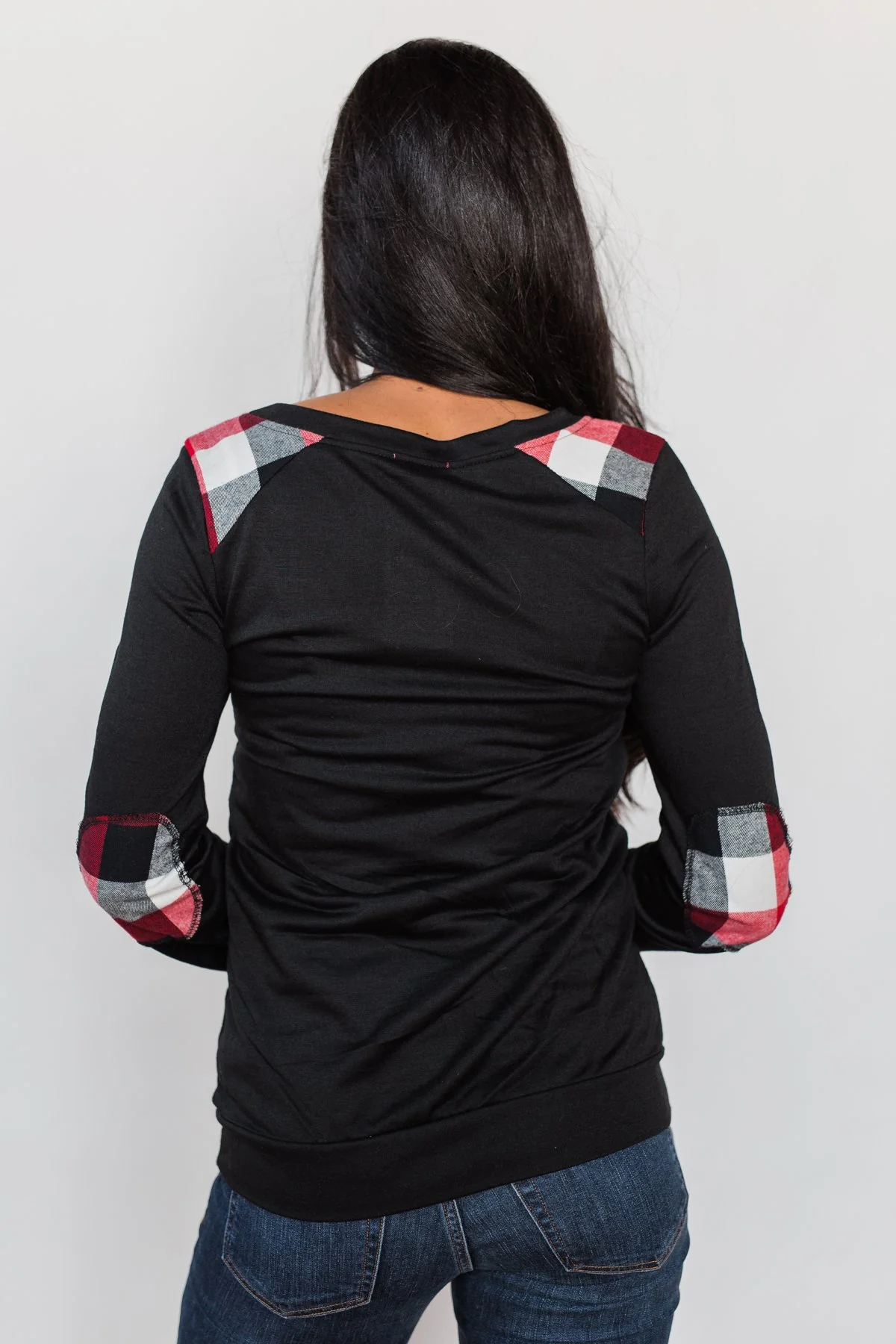 Tangled Up in Plaid Top- Black - Image 16
