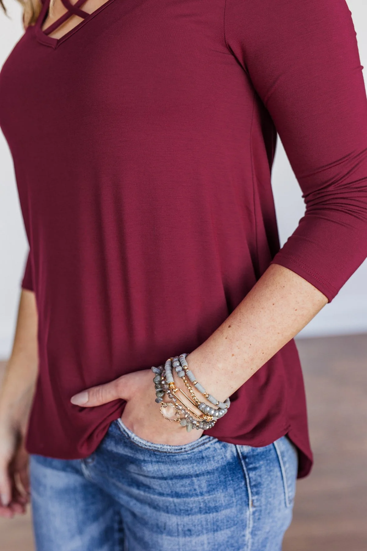 Tastefully Adorable Bracelet Set- Grey - Image 2