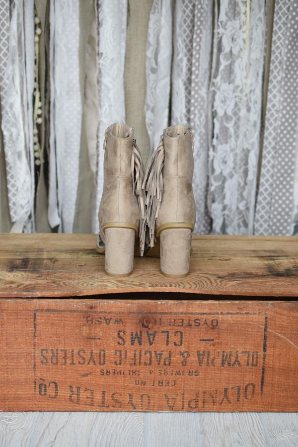 Taupe Fringe Booties - Image 4