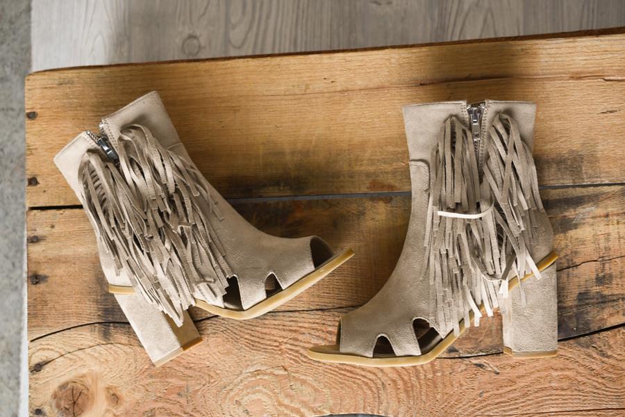 Taupe Fringe Booties - Image 5