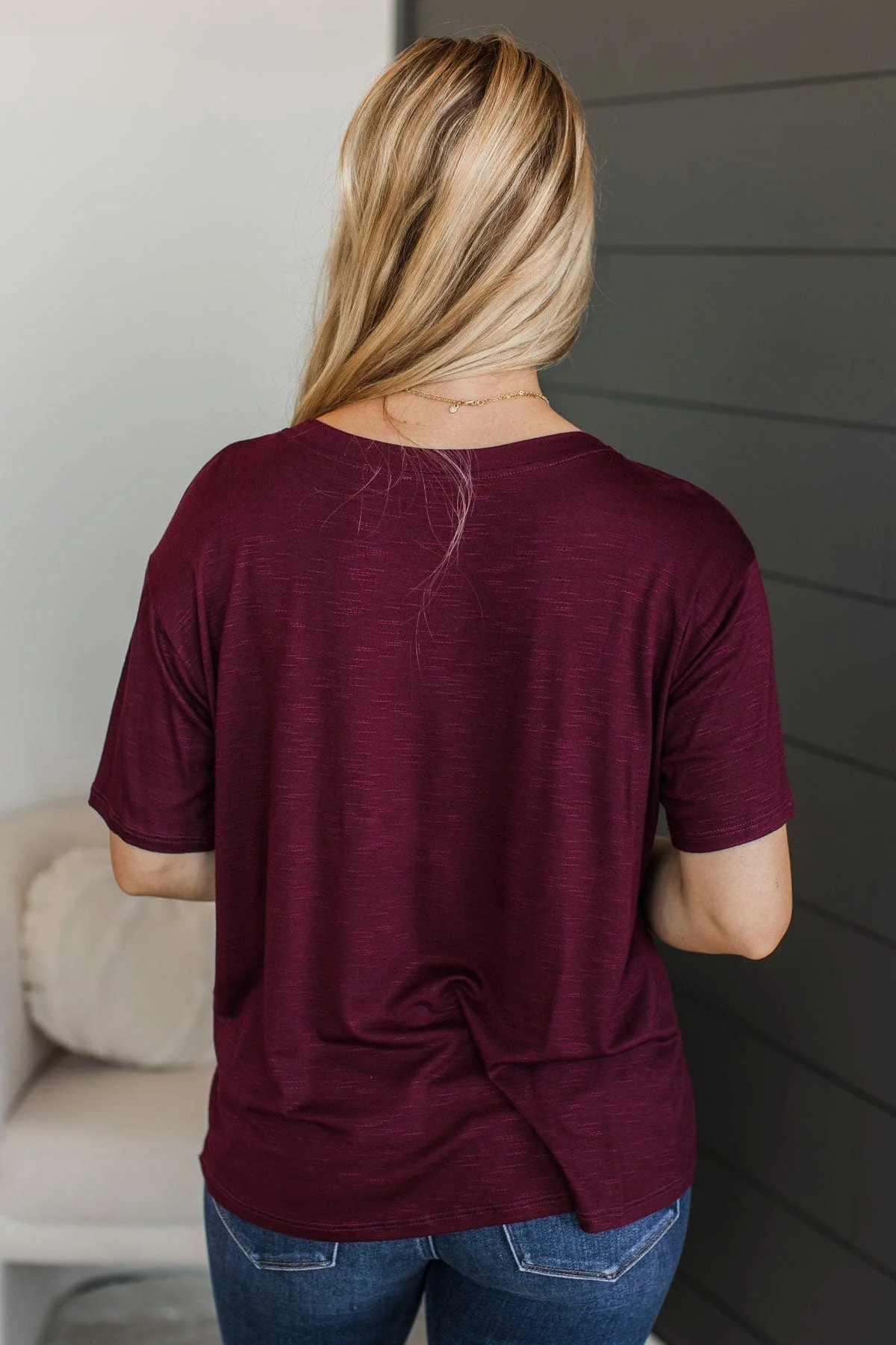 Tearing Down Boundaries Knit Top- Burgundy - Image 11