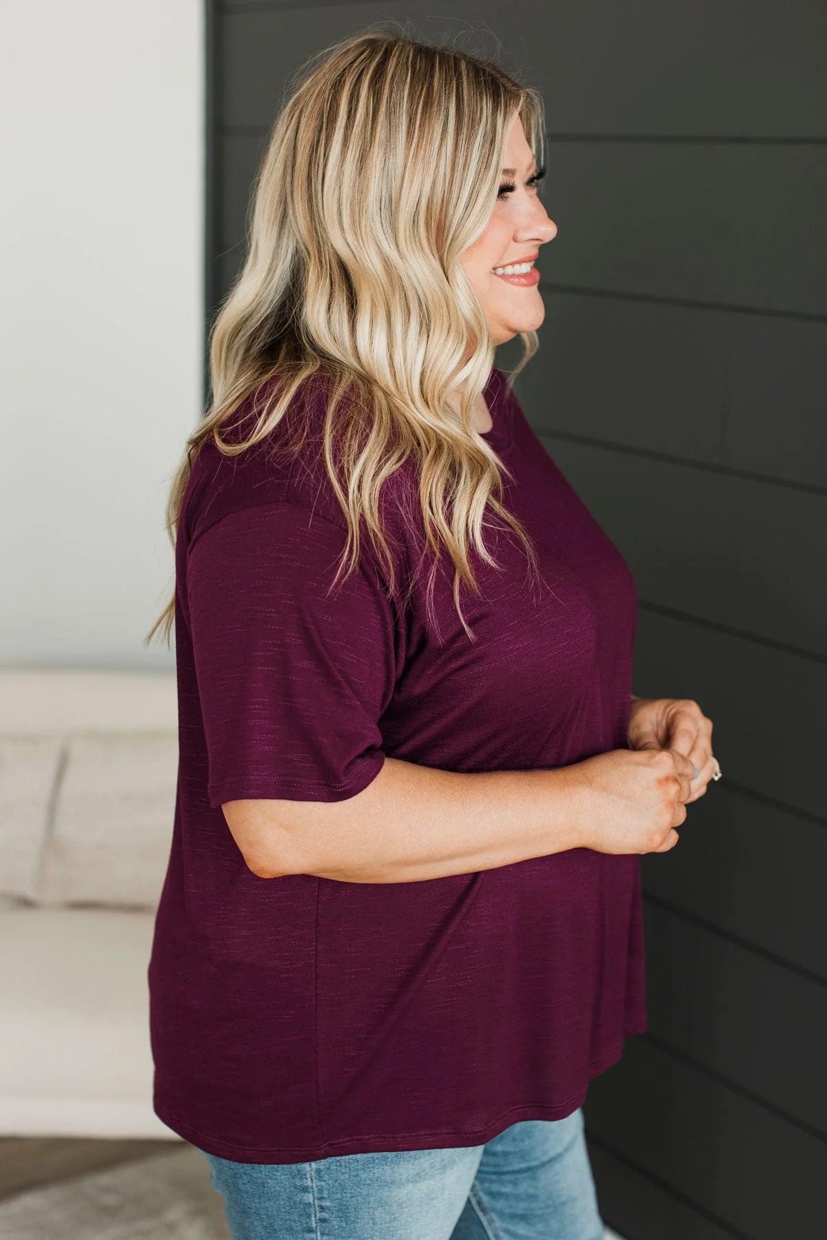 Tearing Down Boundaries Knit Top- Burgundy - Image 9