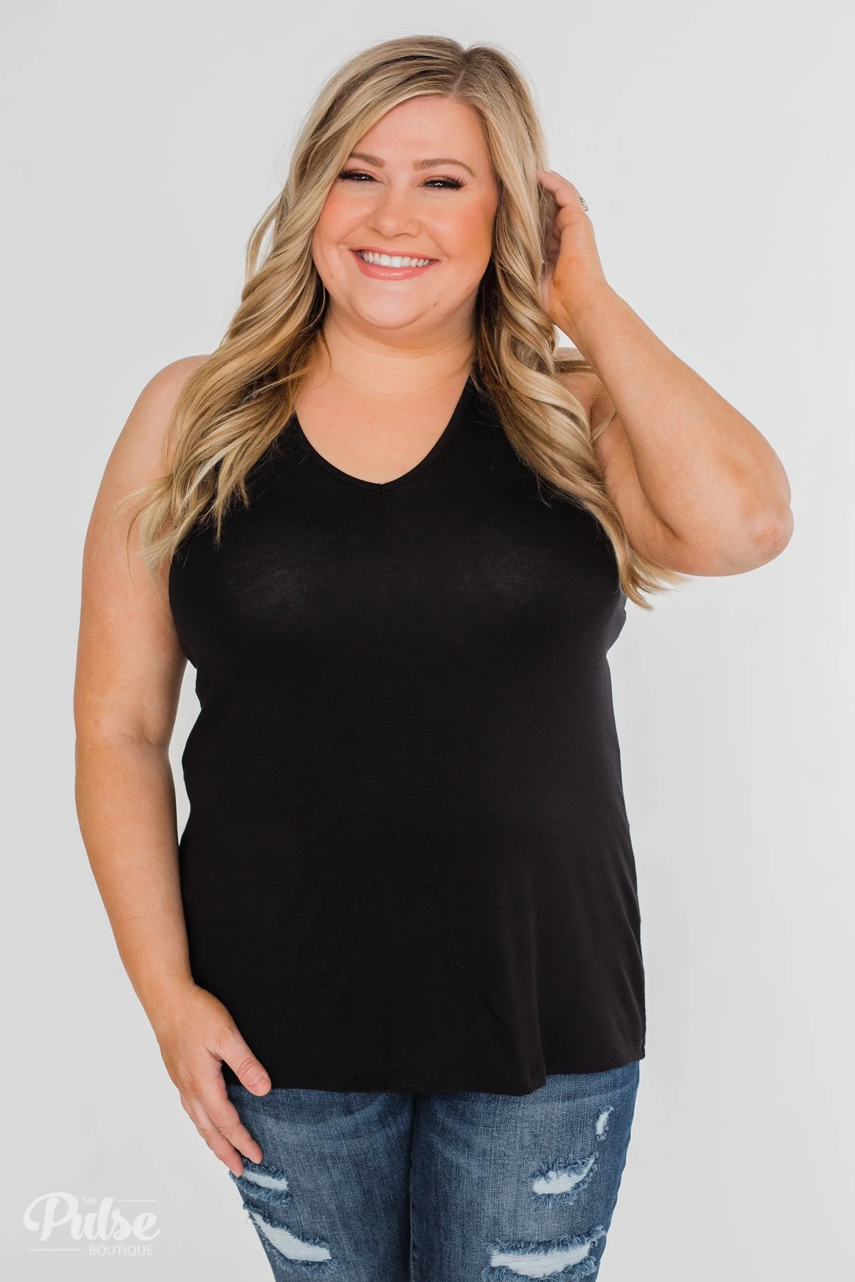 Tell Me Again Crochet Knit Tank Top- Black - Image 4