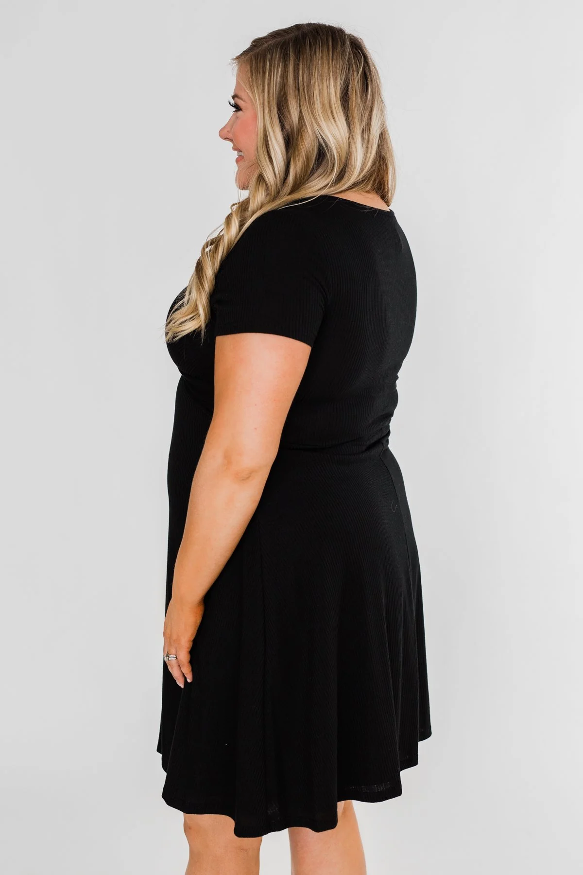 Tell Me More Front Knot Dress- Black - Image 12