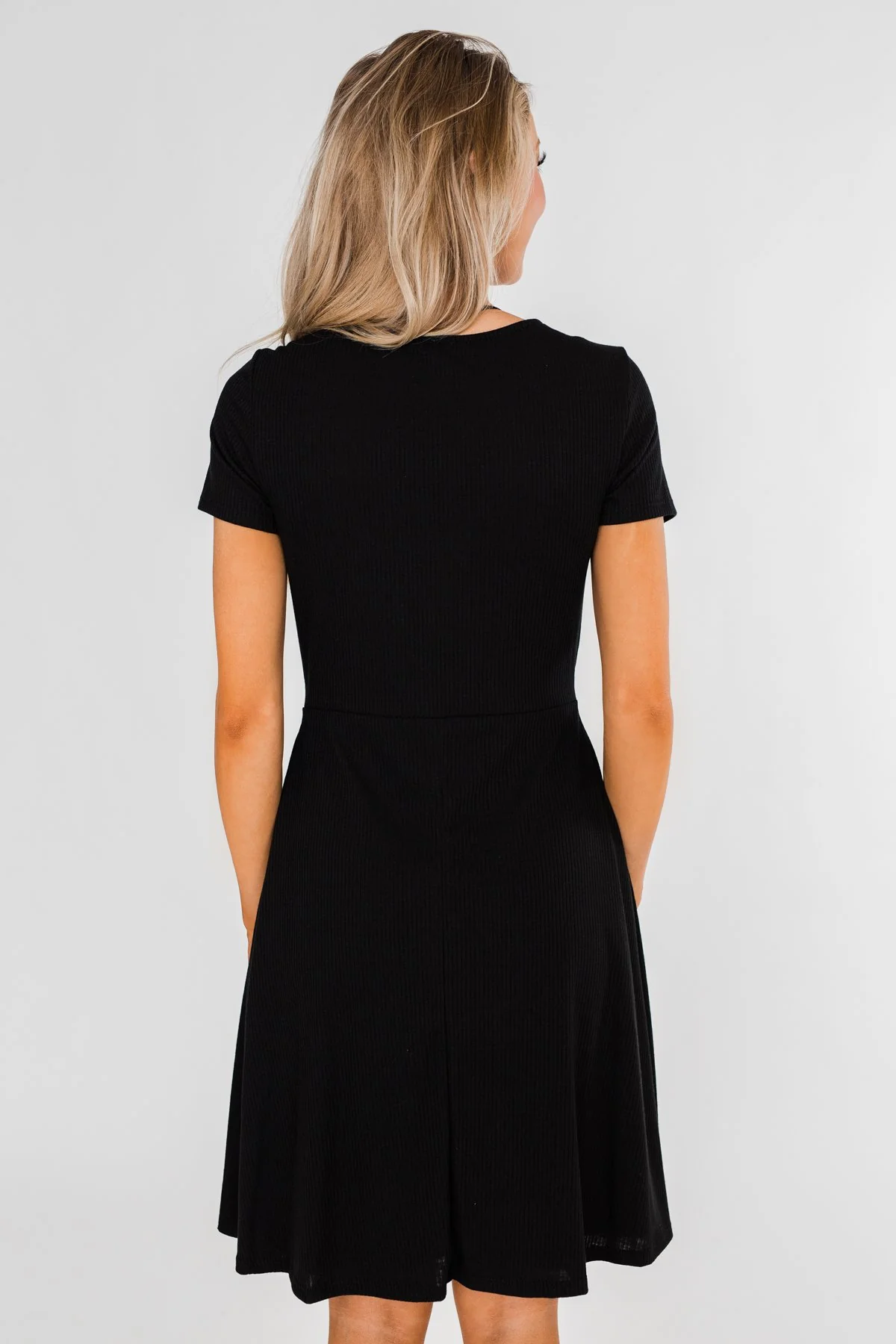 Tell Me More Front Knot Dress- Black - Image 13