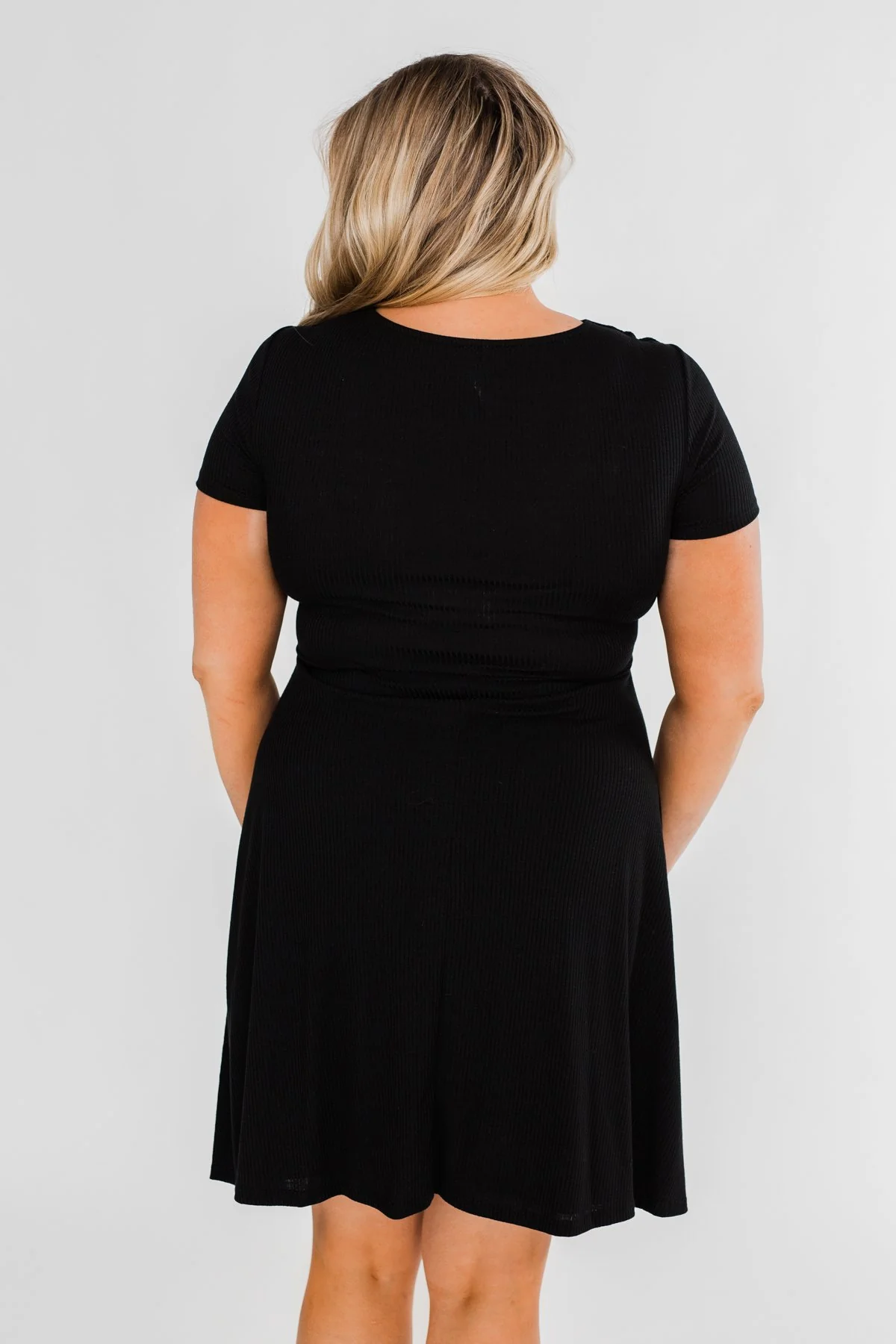 Tell Me More Front Knot Dress- Black - Image 14