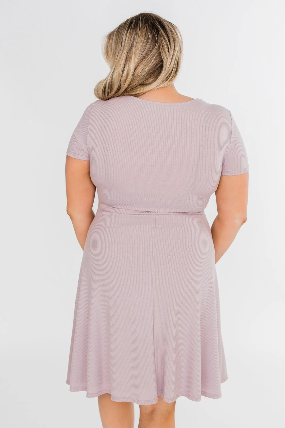 Tell Me More Front Knot Dress- Mauve - Image 6