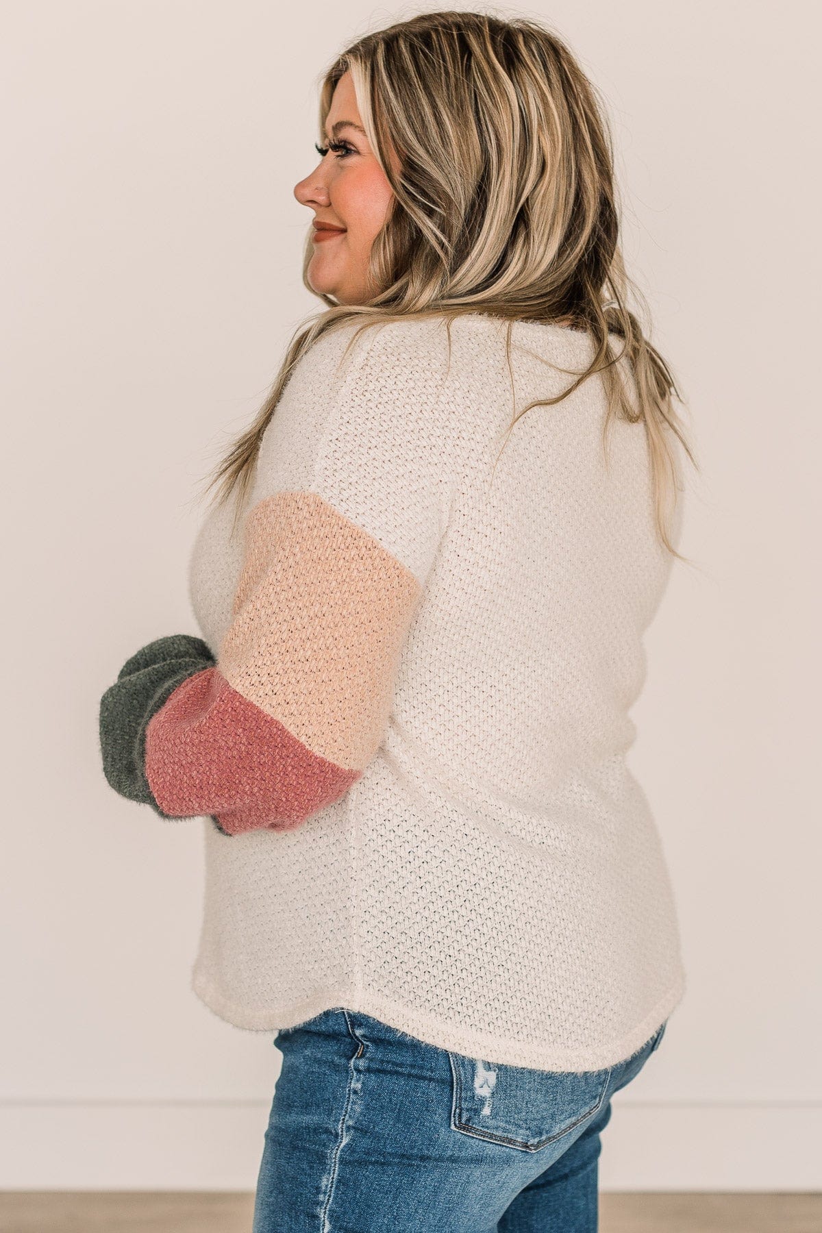 Tell Your Story Button Knit Top- Cream - Image 5