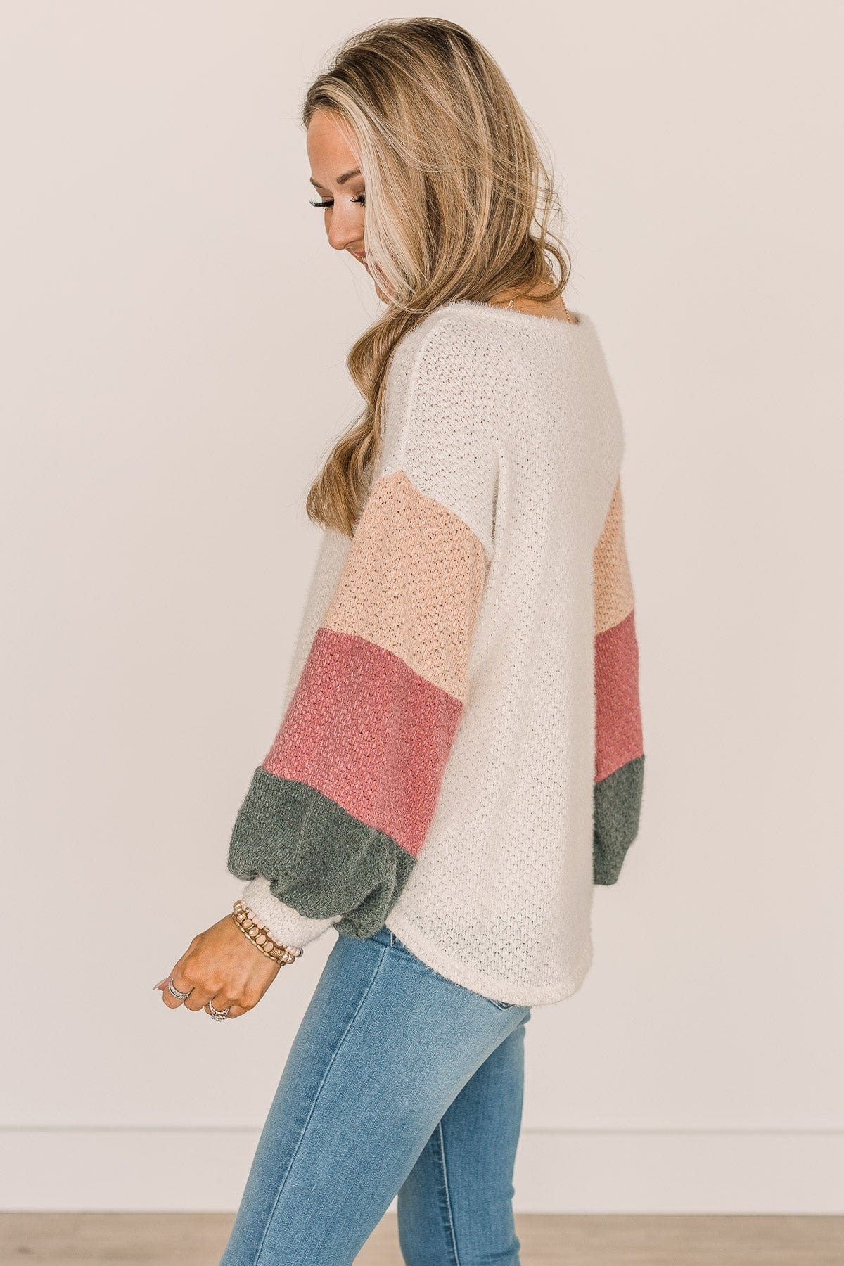 Tell Your Story Button Knit Top- Cream - Image 6