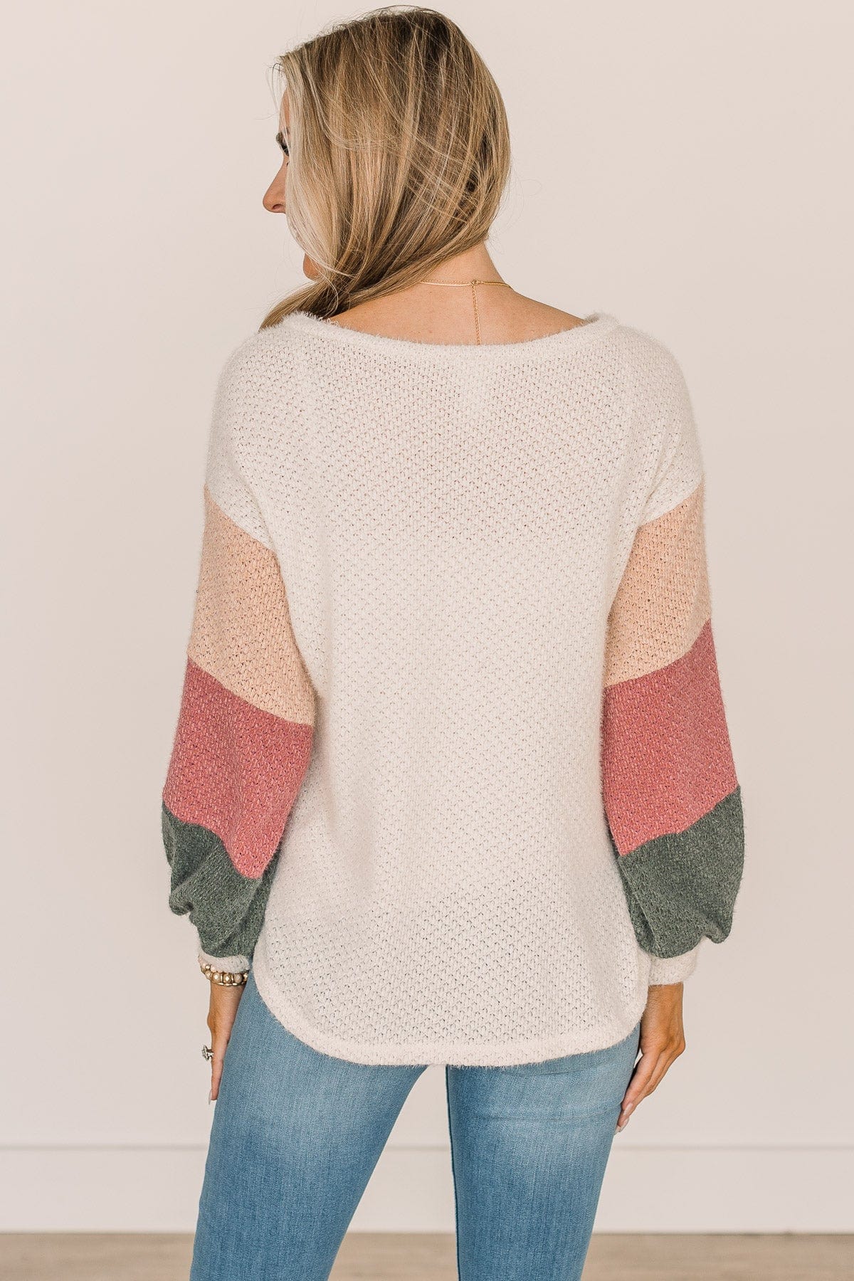 Tell Your Story Button Knit Top- Cream - Image 7