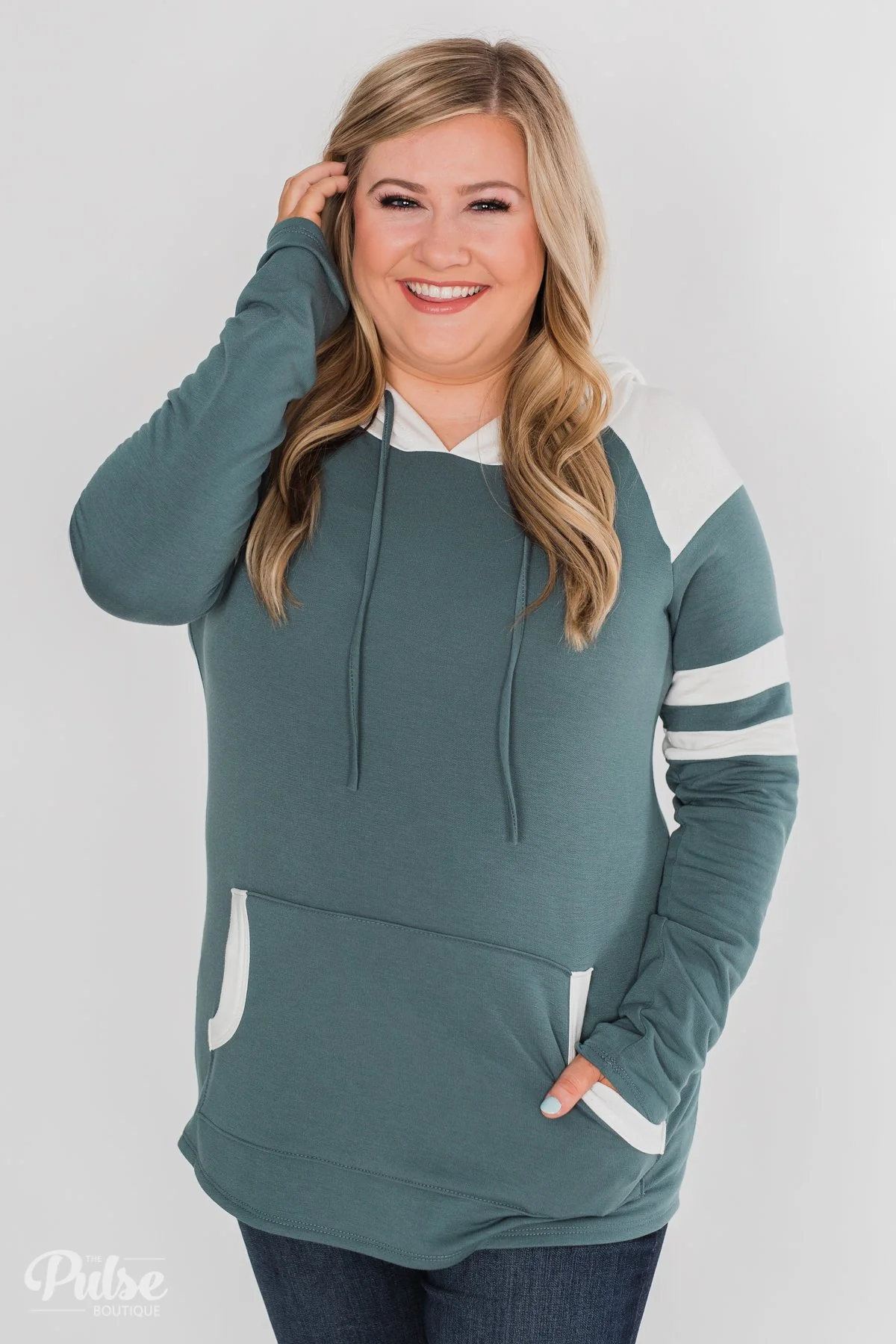 Tempting in Teal Lightweight Hoodie - Dark Teal - Image 10