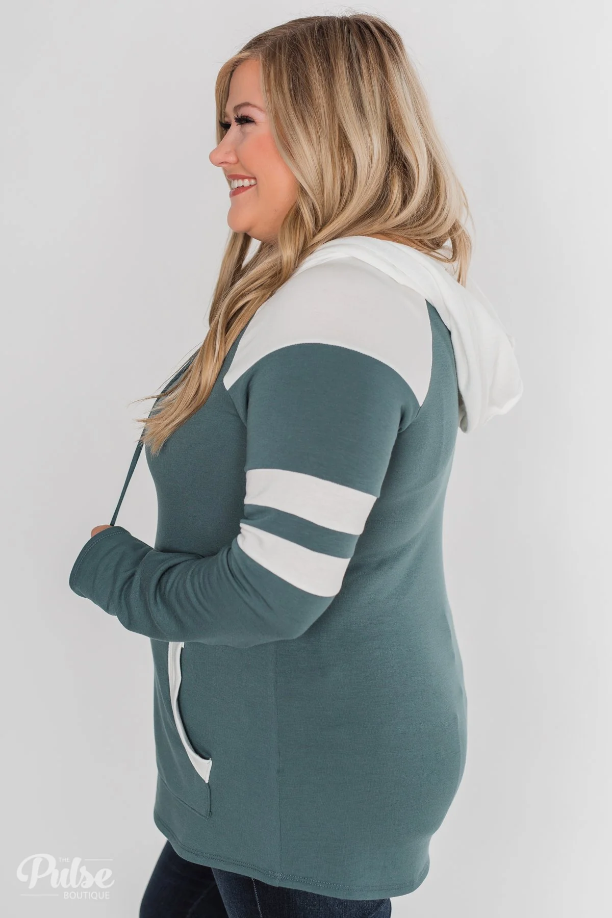 Tempting in Teal Lightweight Hoodie - Dark Teal - Image 12
