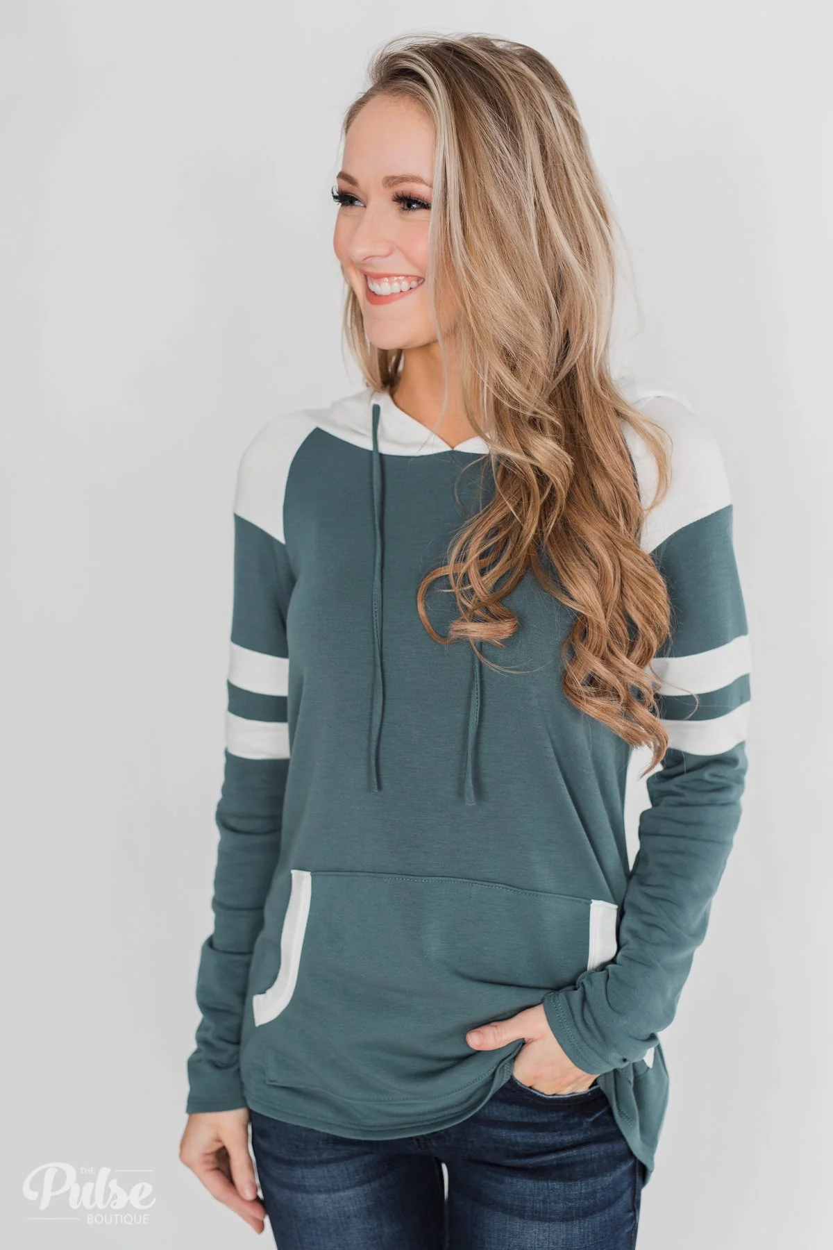 Tempting in Teal Lightweight Hoodie - Dark Teal - Image 5
