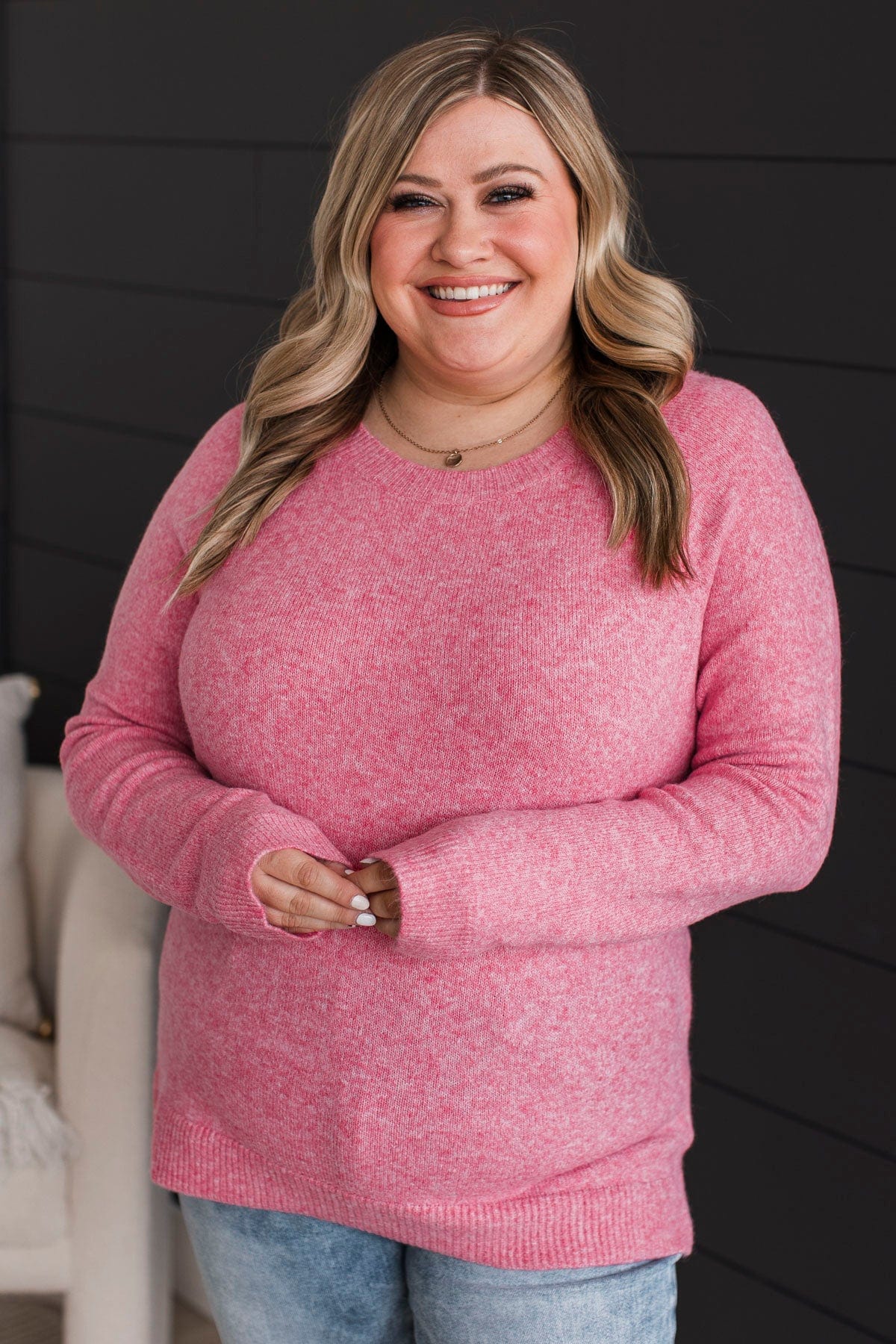 Tender Thoughts Knit Sweater- Pink - Image 2