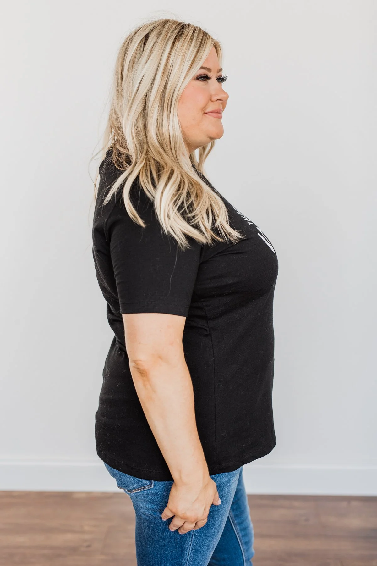 "Thankful, Blessed & Kind Of A Mess Mama" Graphic Top- Black - Image 8