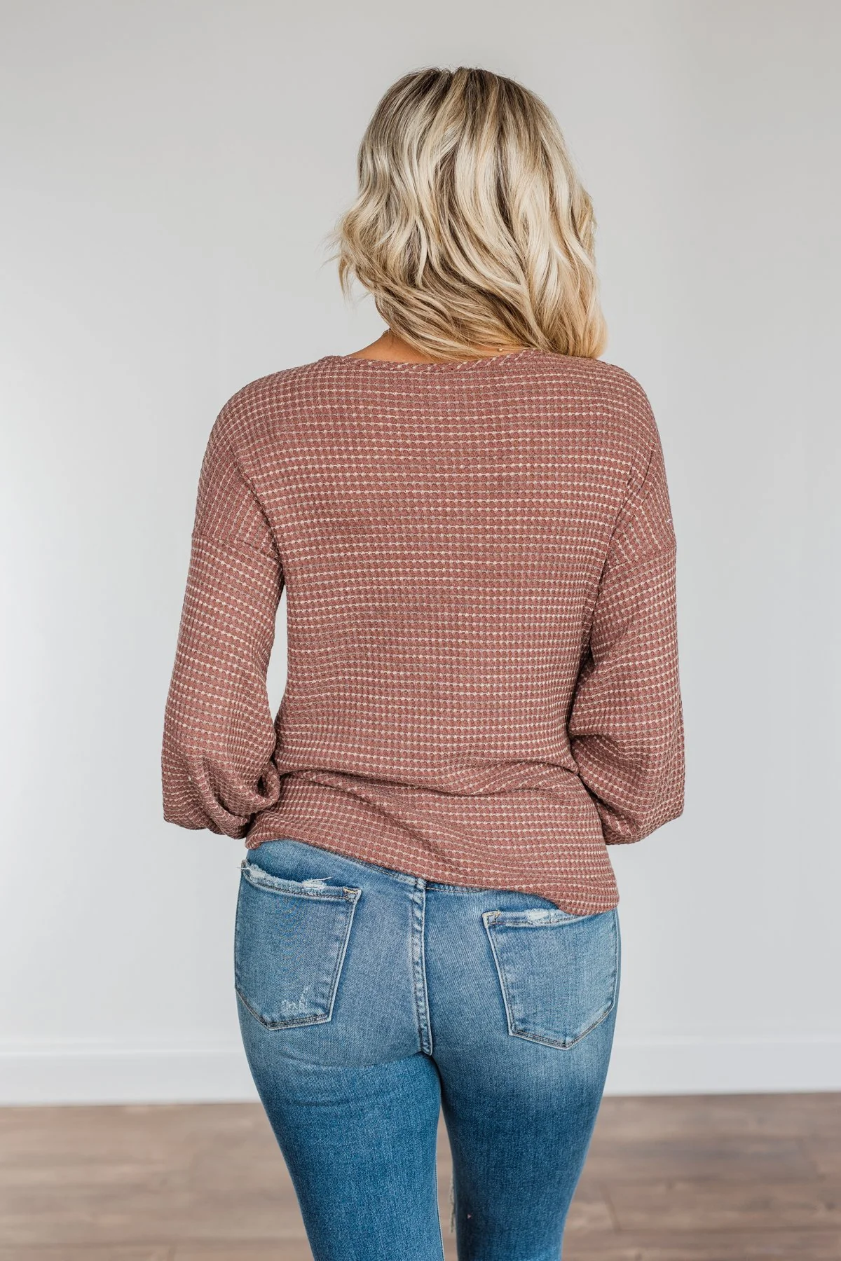 Thanks To You Front Twist Button Top- Rust - Image 9
