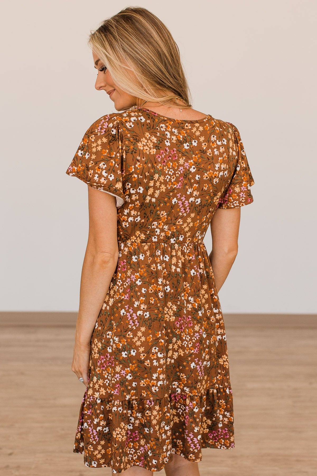 That Forever Feeling Floral Dress- Brown - Image 10
