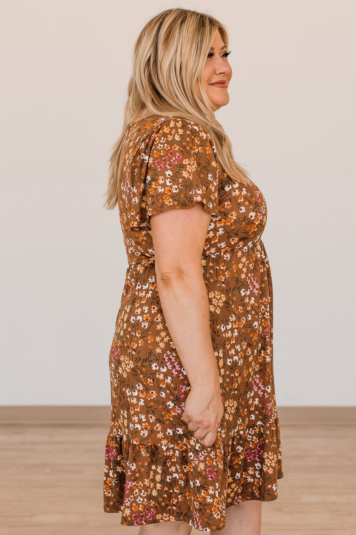 That Forever Feeling Floral Dress- Brown - Image 9