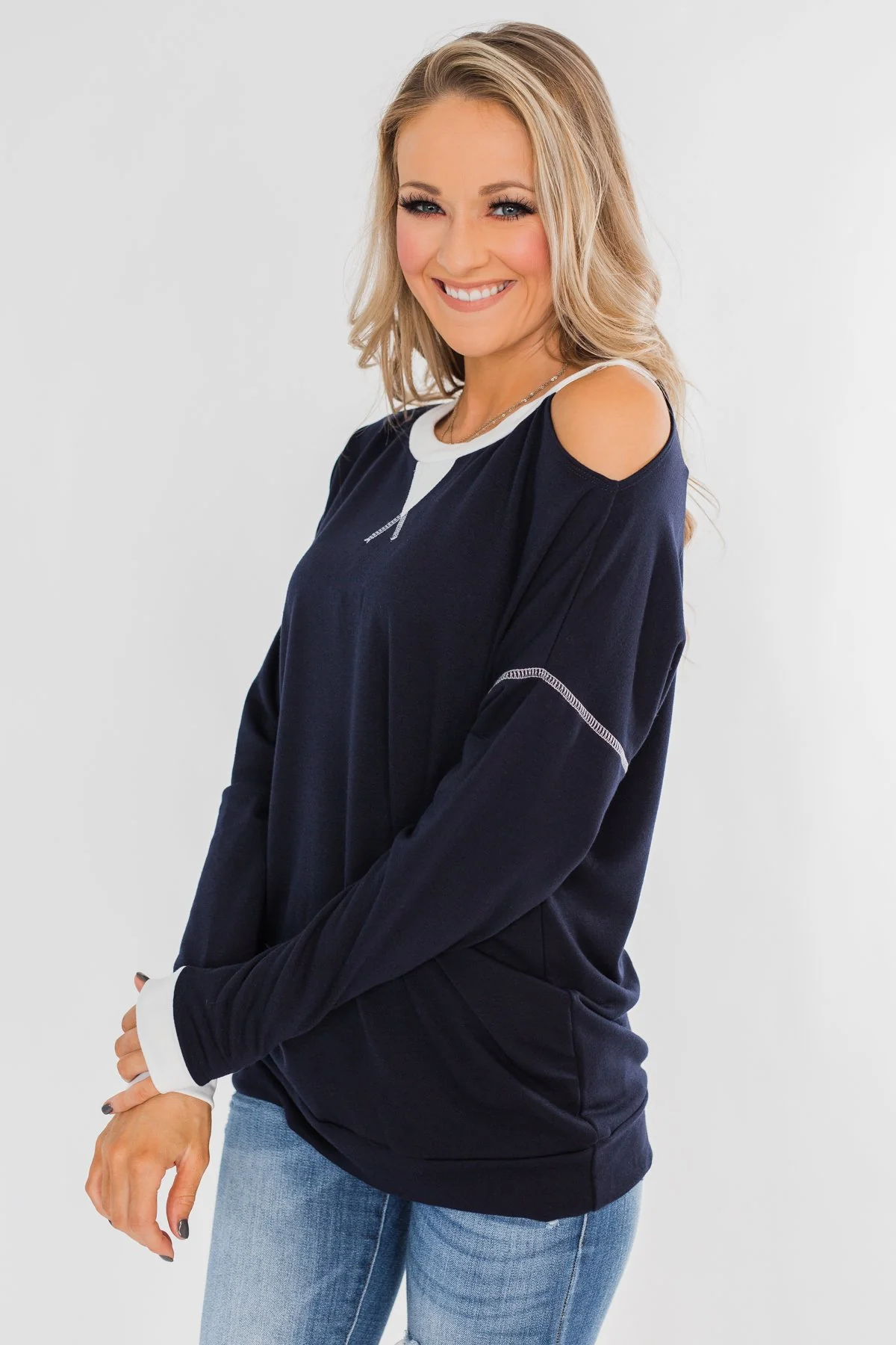 The Best Day Long Sleeve Top- Navy - Image 2