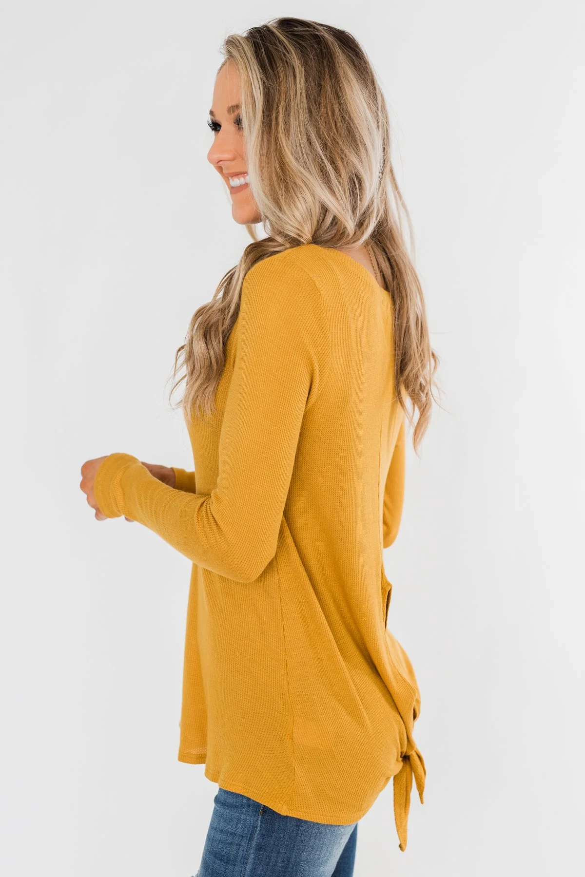 The Best I Can Long Sleeve Top- Mustard - Image 10