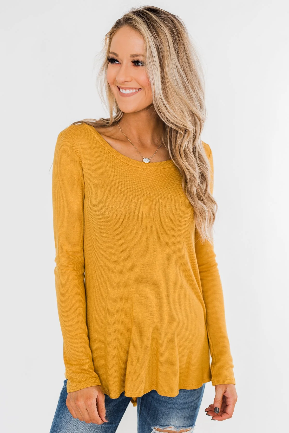 The Best I Can Long Sleeve Top- Mustard - Image 4
