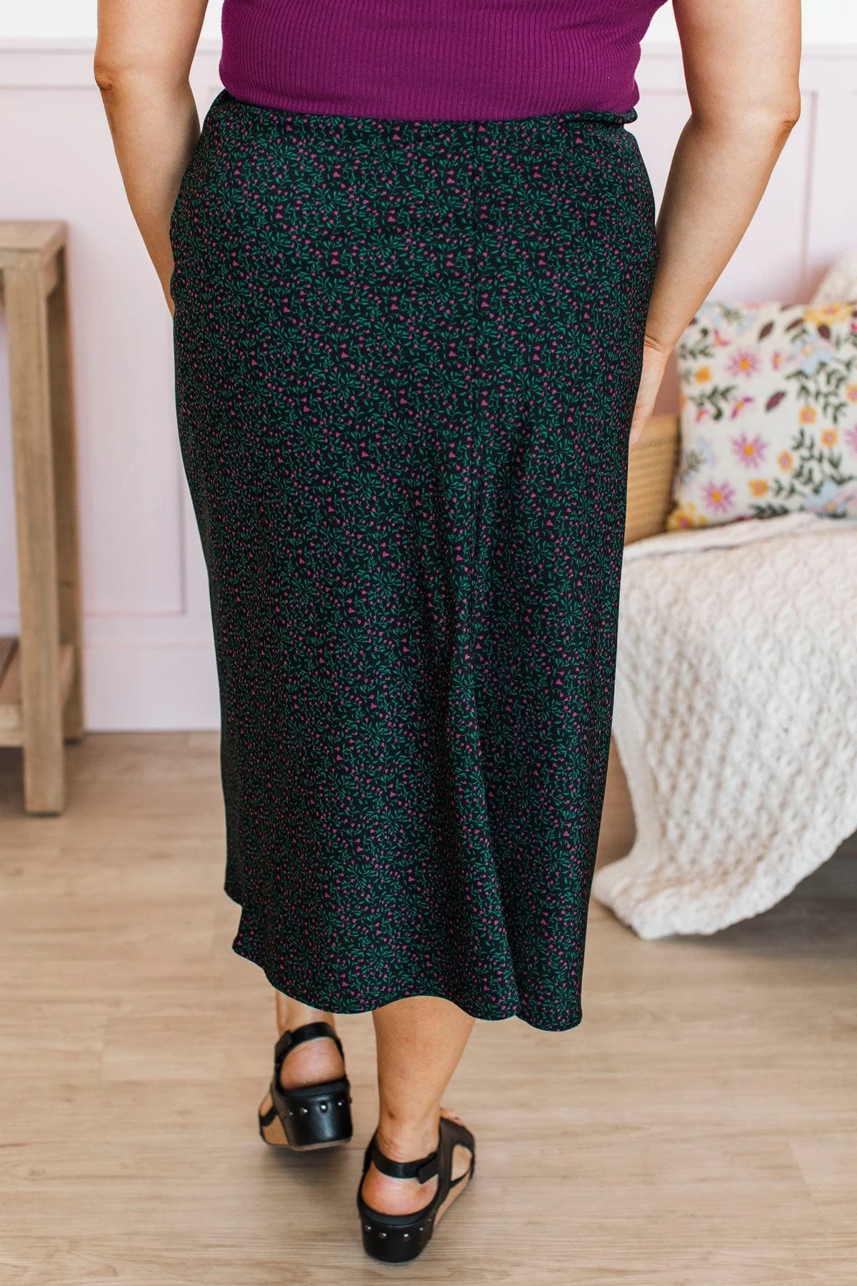 The Best Yet Floral Skirt- Black - Image 12