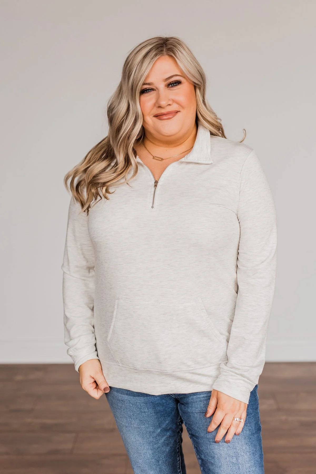 The Coming Season 1/4 Zip Pullover- Ash Grey - Image 8