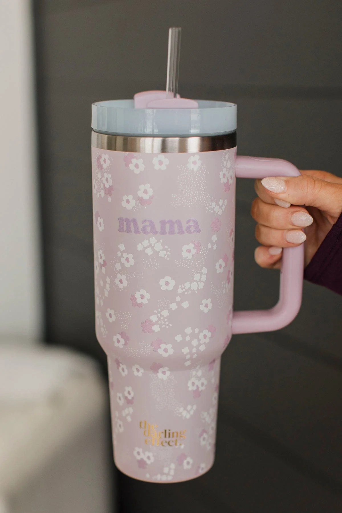 The Darling Effect "Mama" Travel Tumbler- Lilac Floral