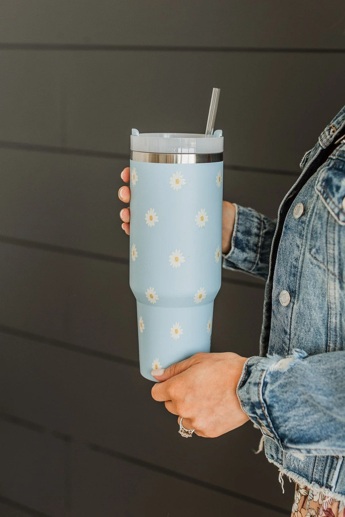 The Darling Effect Travel Tumbler- Blue Daisy - Image 3
