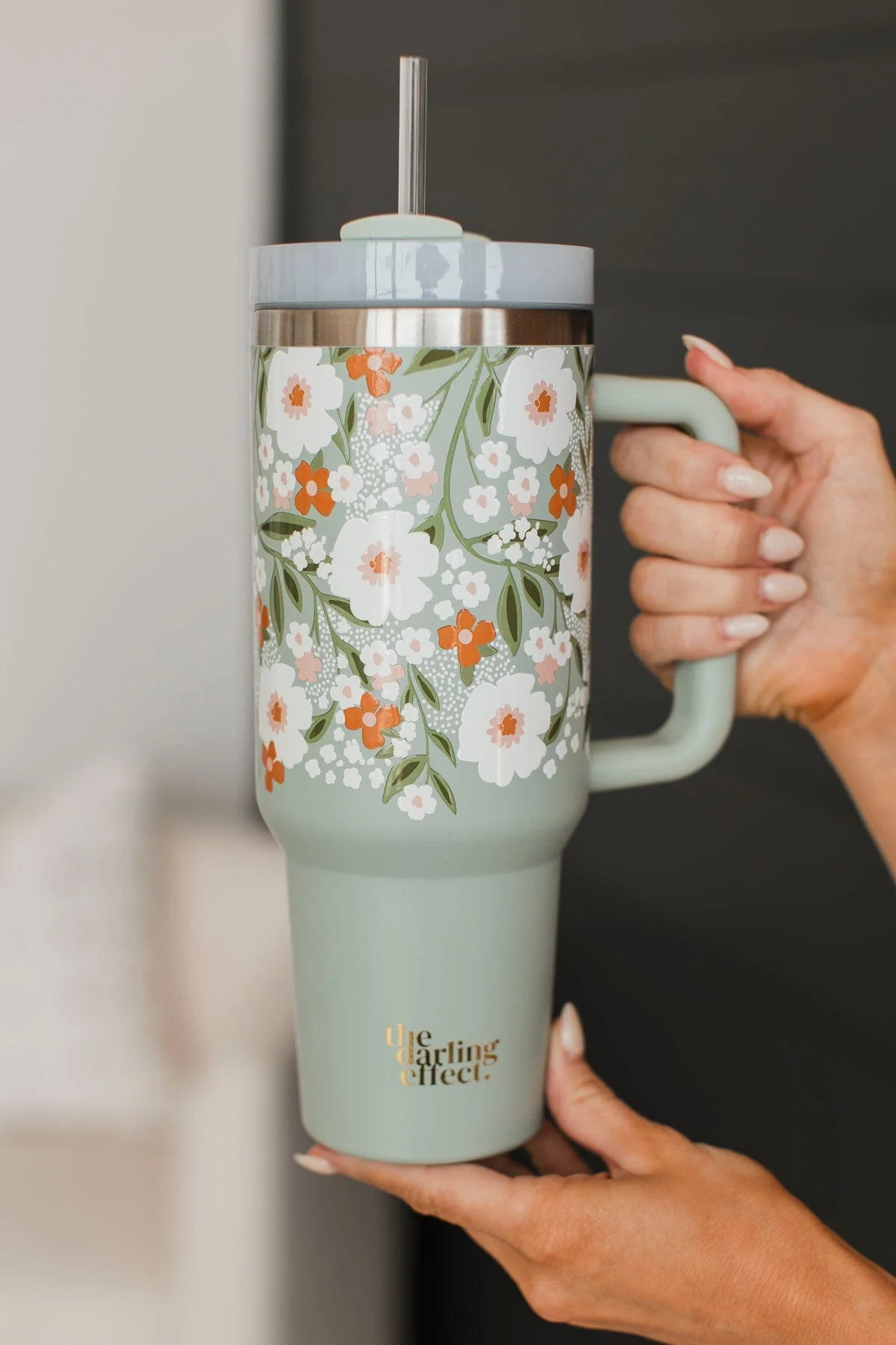 The Darling Effect Travel Tumbler- Sage Floral - Image 3