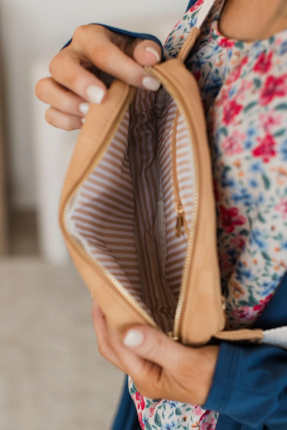 The Darling Effect Urban Check Belt Bag- Tan - Image 4