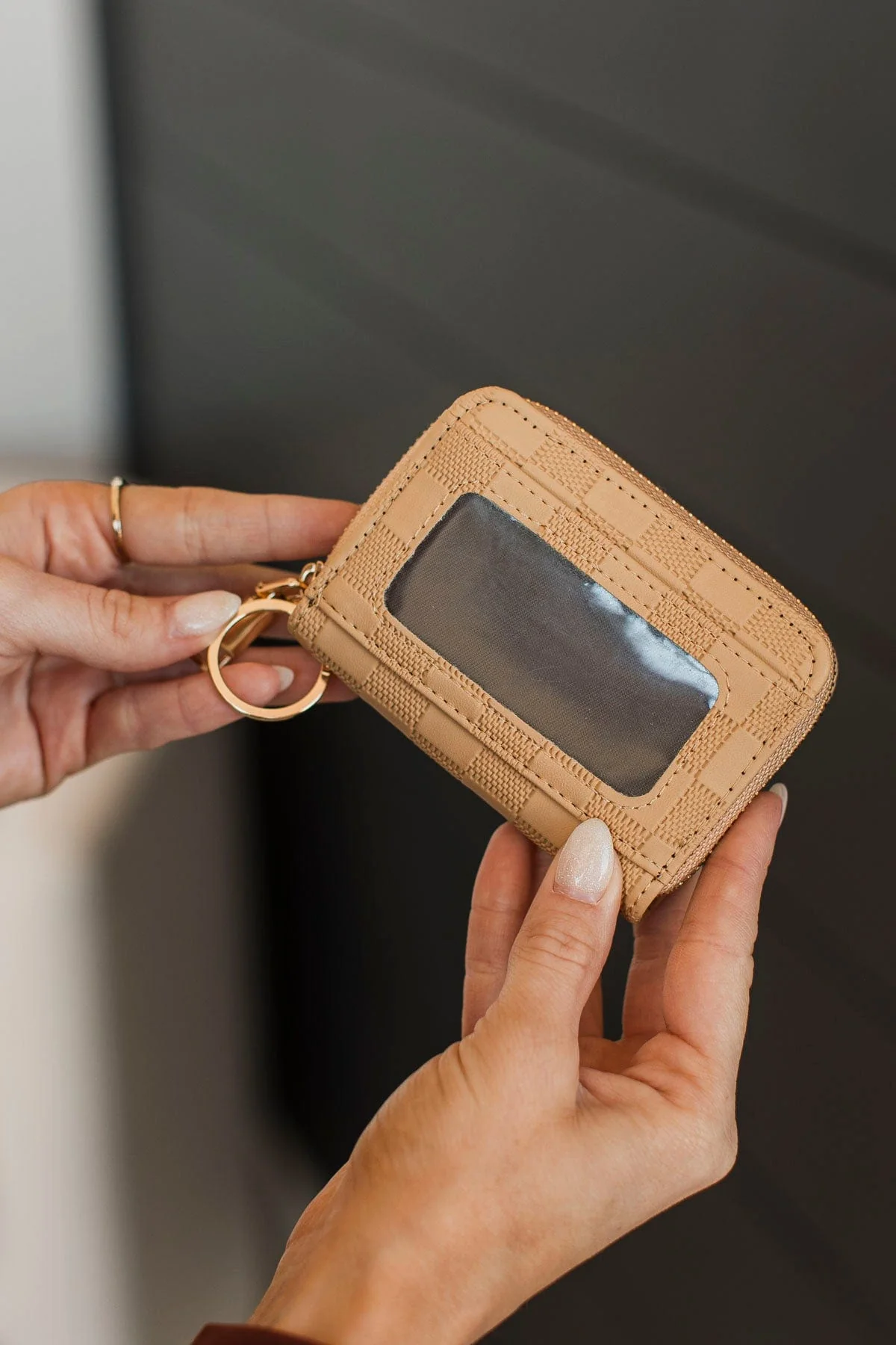 The Darling Effect Zip Around Wallet- Tan Check - Image 2