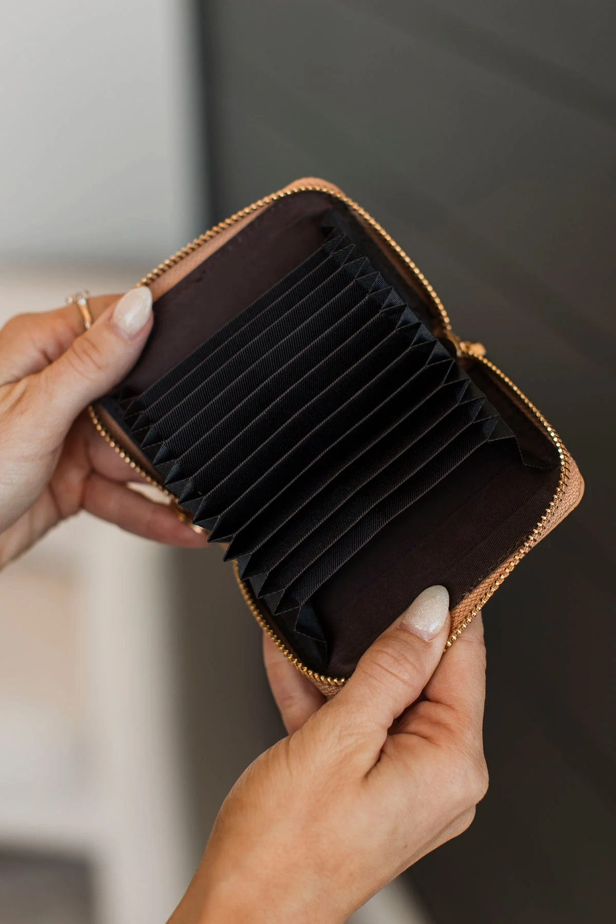 The Darling Effect Zip Around Wallet- Tan Check - Image 3
