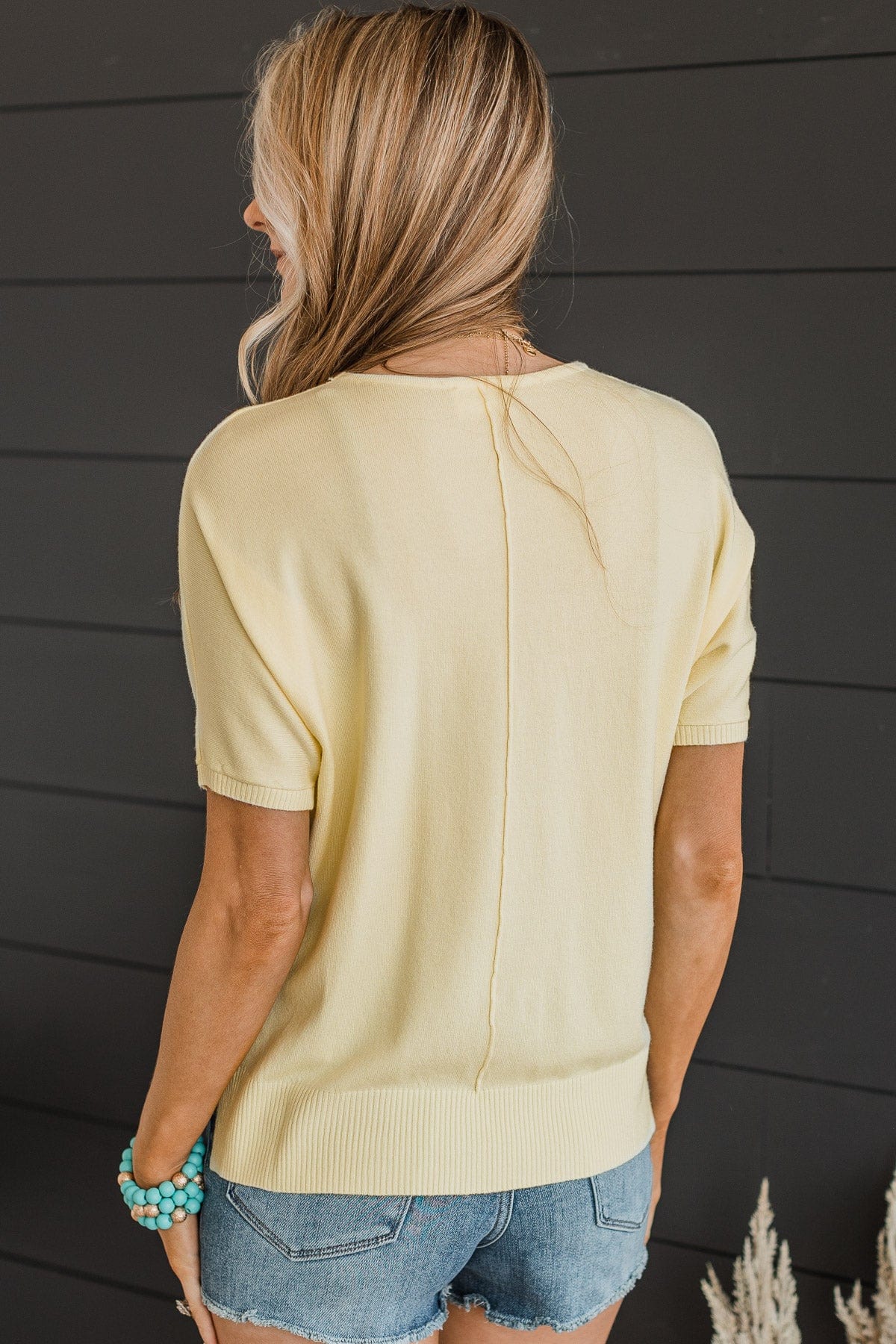 The Fairest Of Them All Pocket Top- Pale Yellow - Image 6