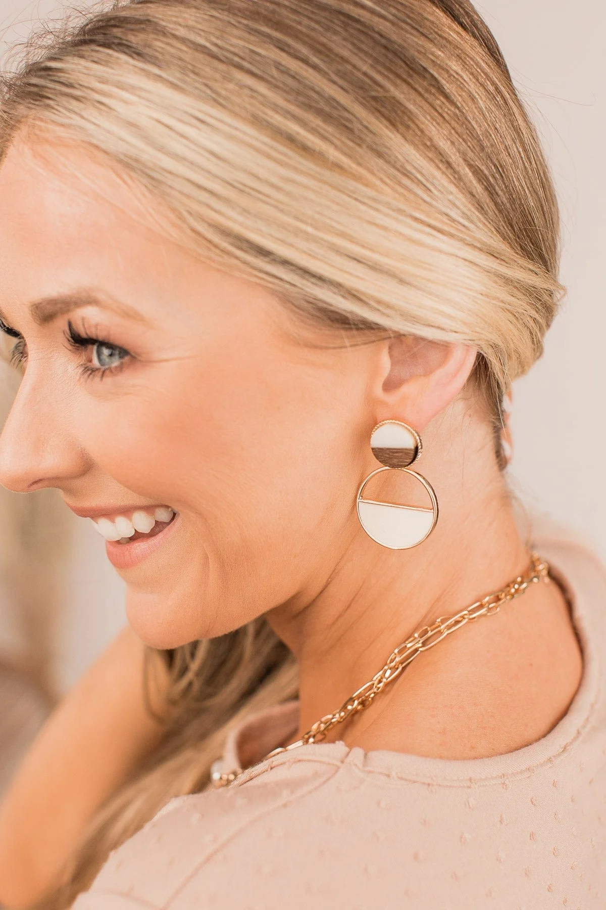 The Finer Things In Life Dangle Earrings- Gold - Image 3
