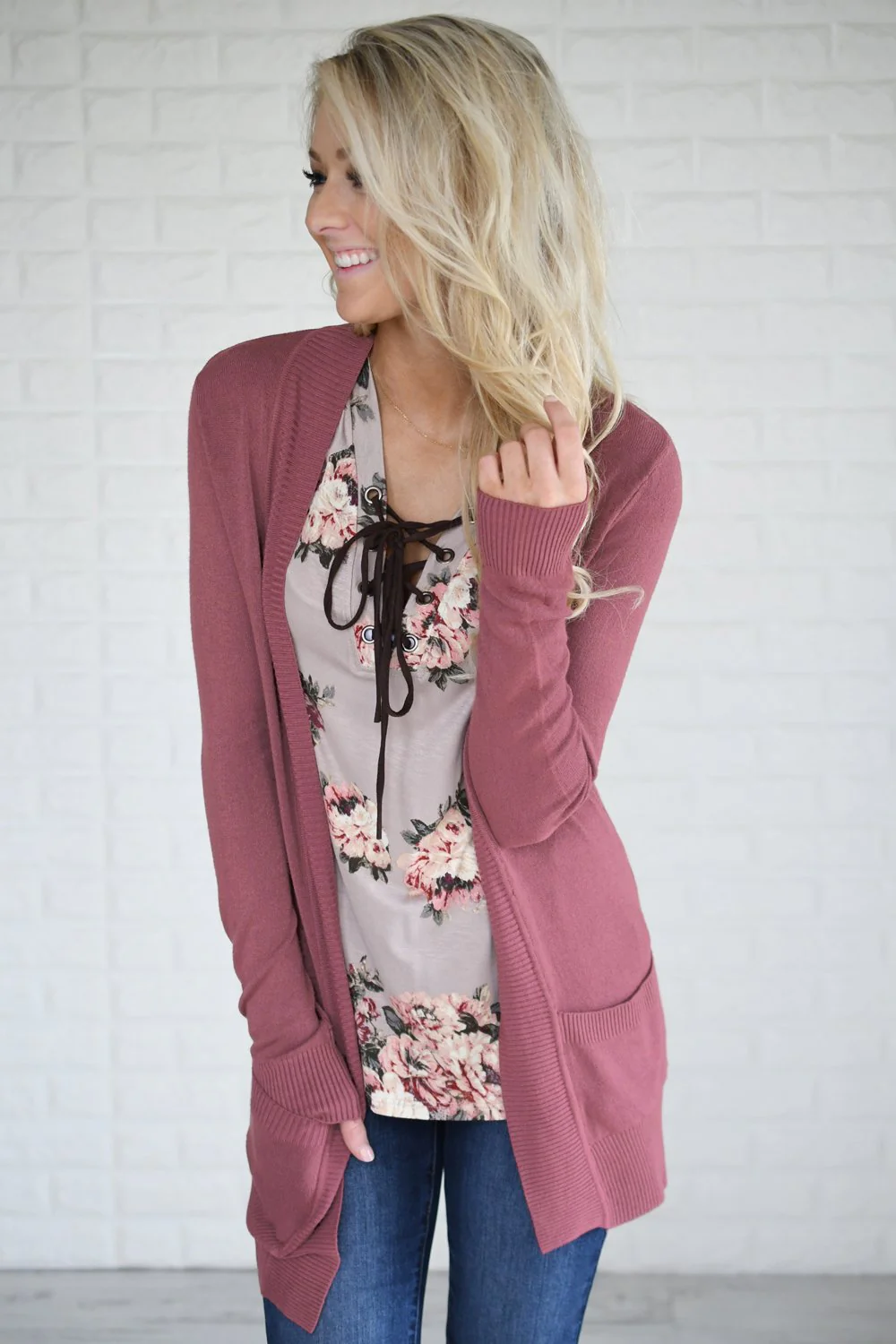 The Fundamental Cardigan ~ Dark Rose - Image 2