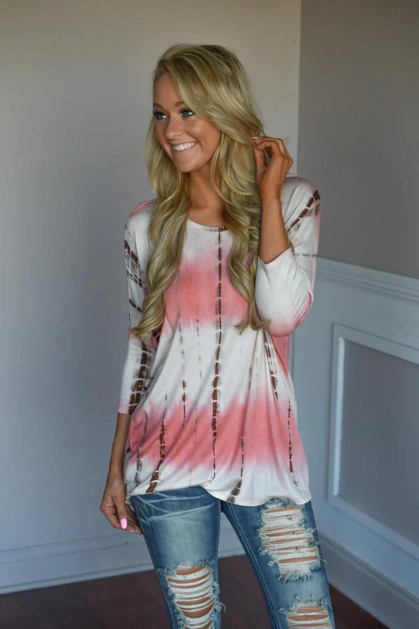 The Girl Loves Pink Top ~ Tie Die