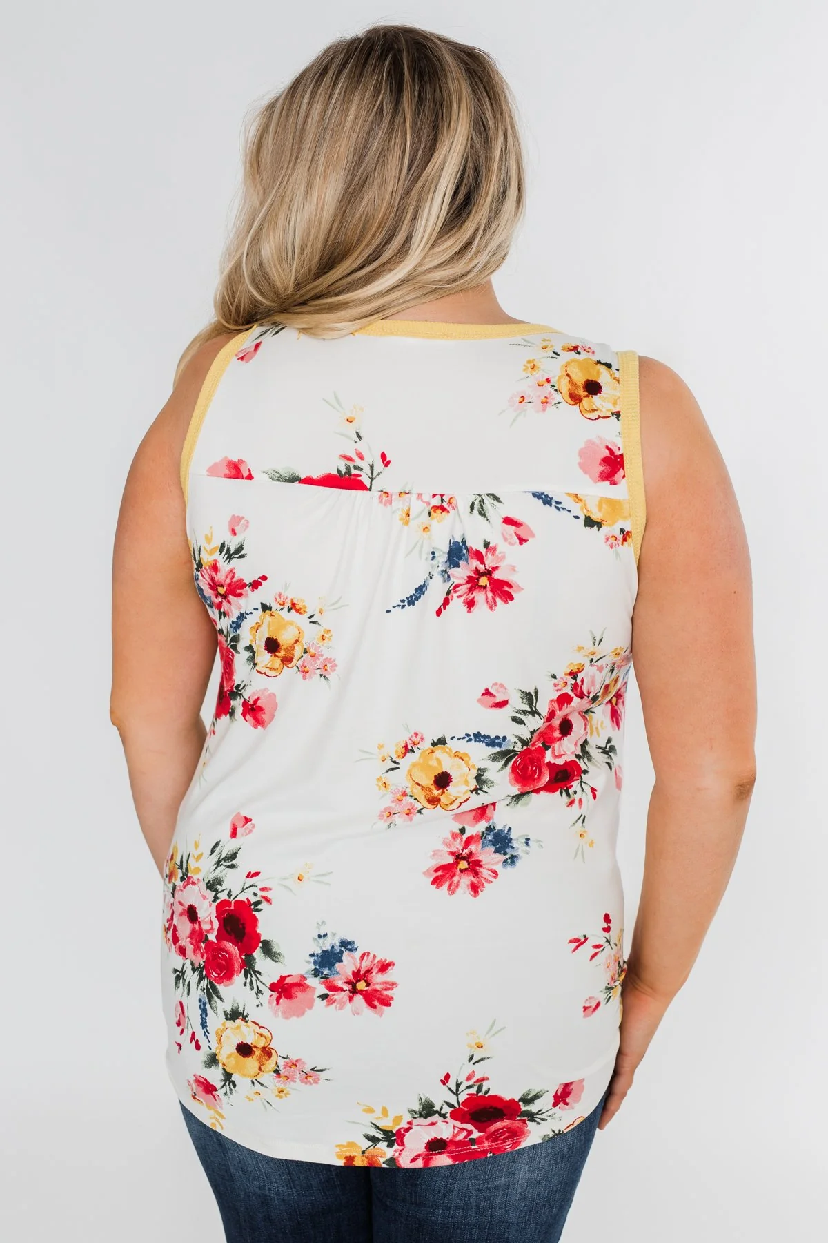 The Life I'm Living Floral Tank Top- Yellow - Image 12