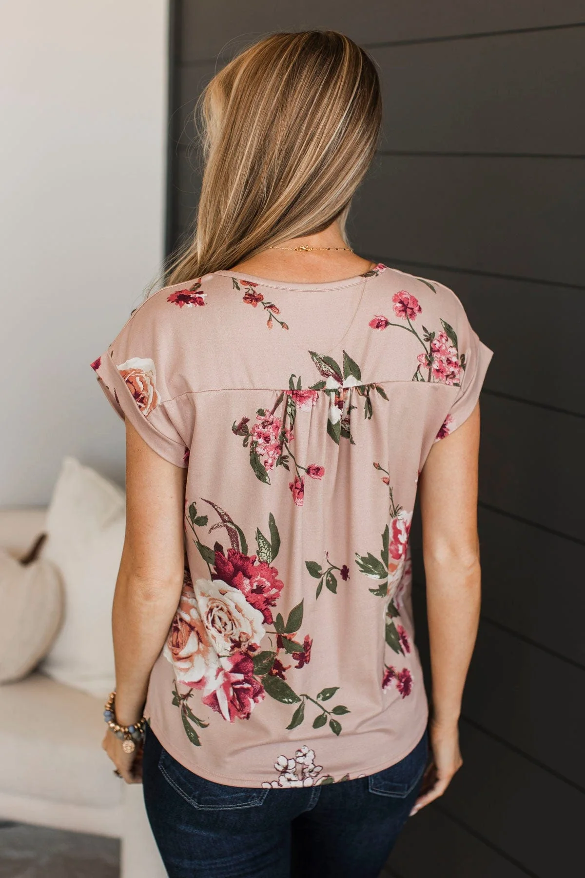 The Moment You Smiled Floral Top- Dusty Pink - Image 7