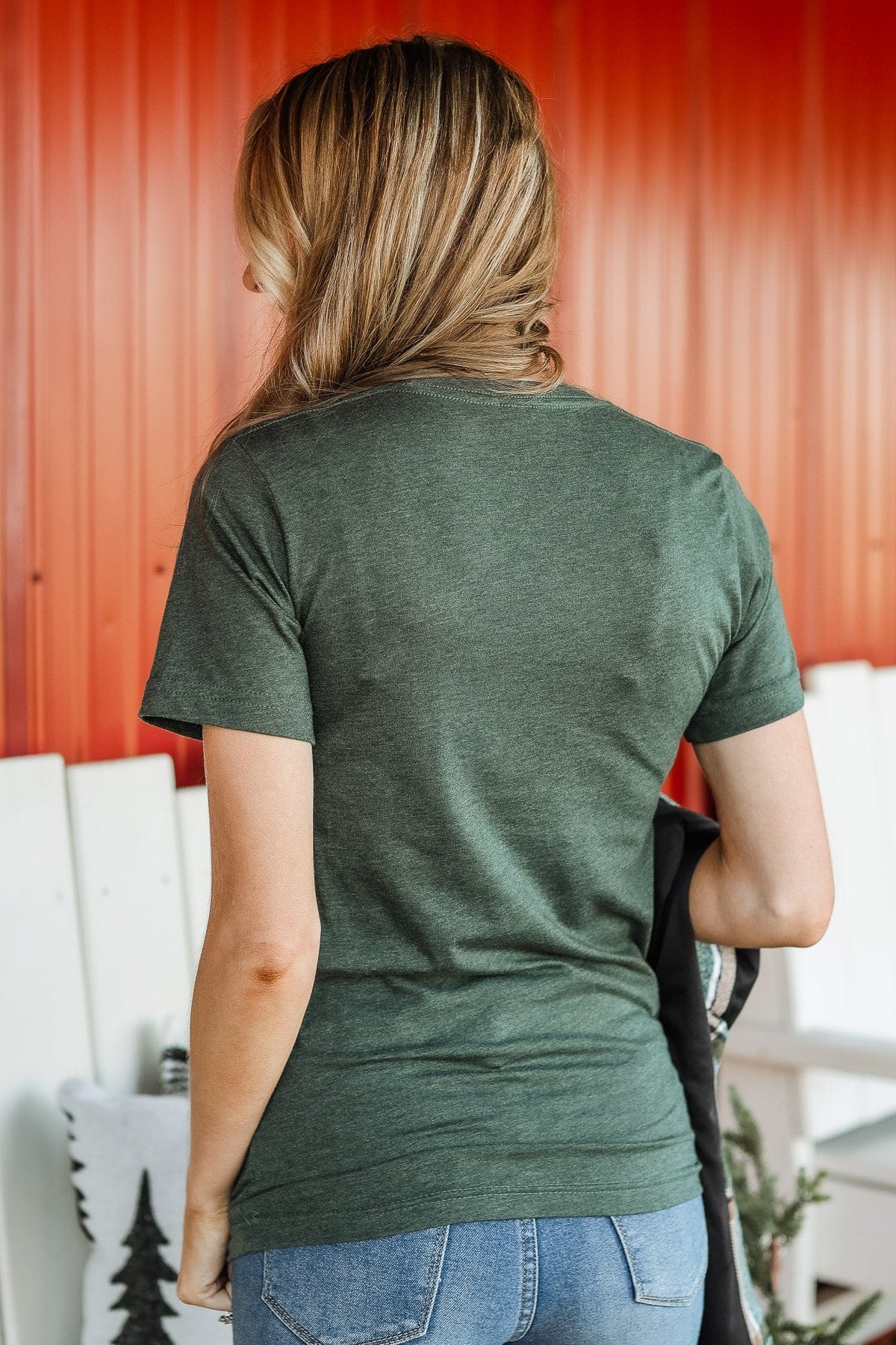 "The Mountains Are Calling" Graphic Tee- Forest Green - Image 6