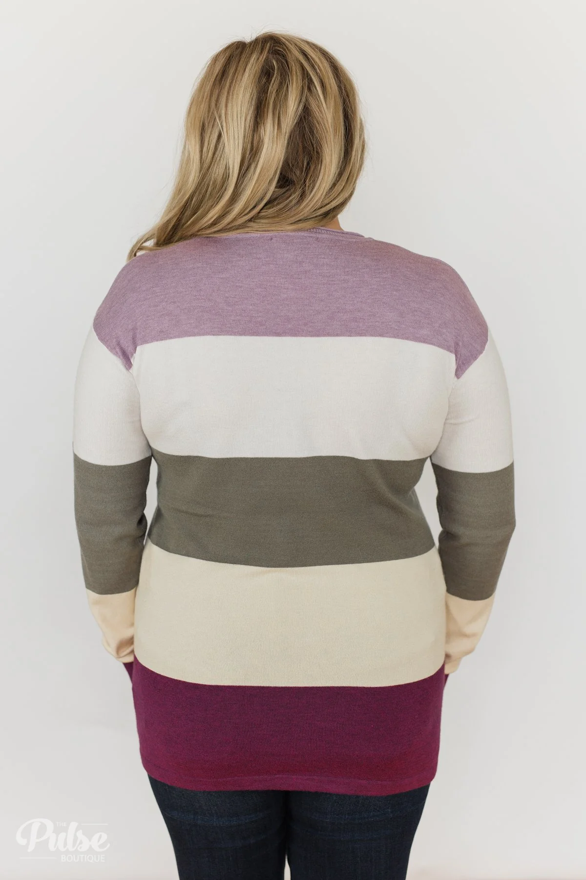 The Next Step Color Block Sweater- Purple, Ivory, Sage - Image 11