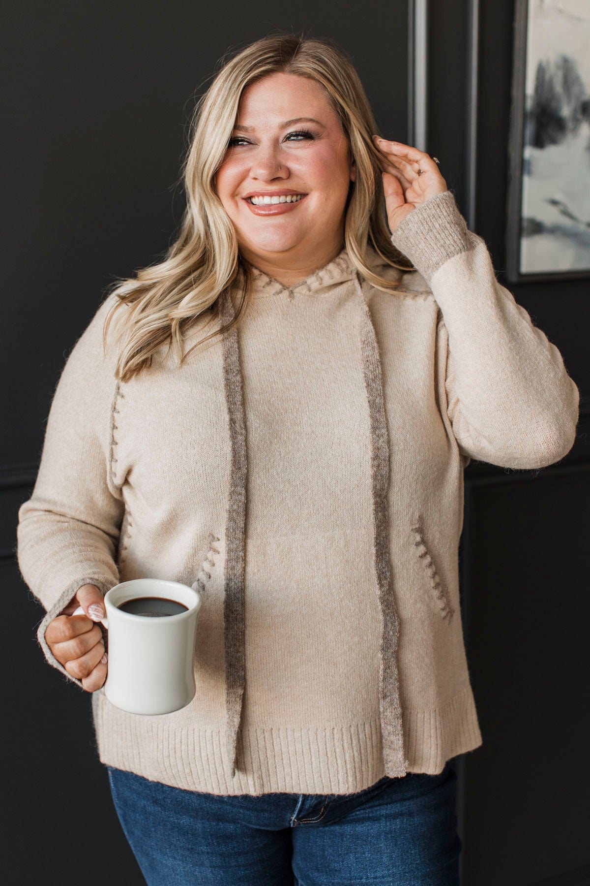 The One & Only Hooded Pullover Sweater- Oatmeal - Image 5