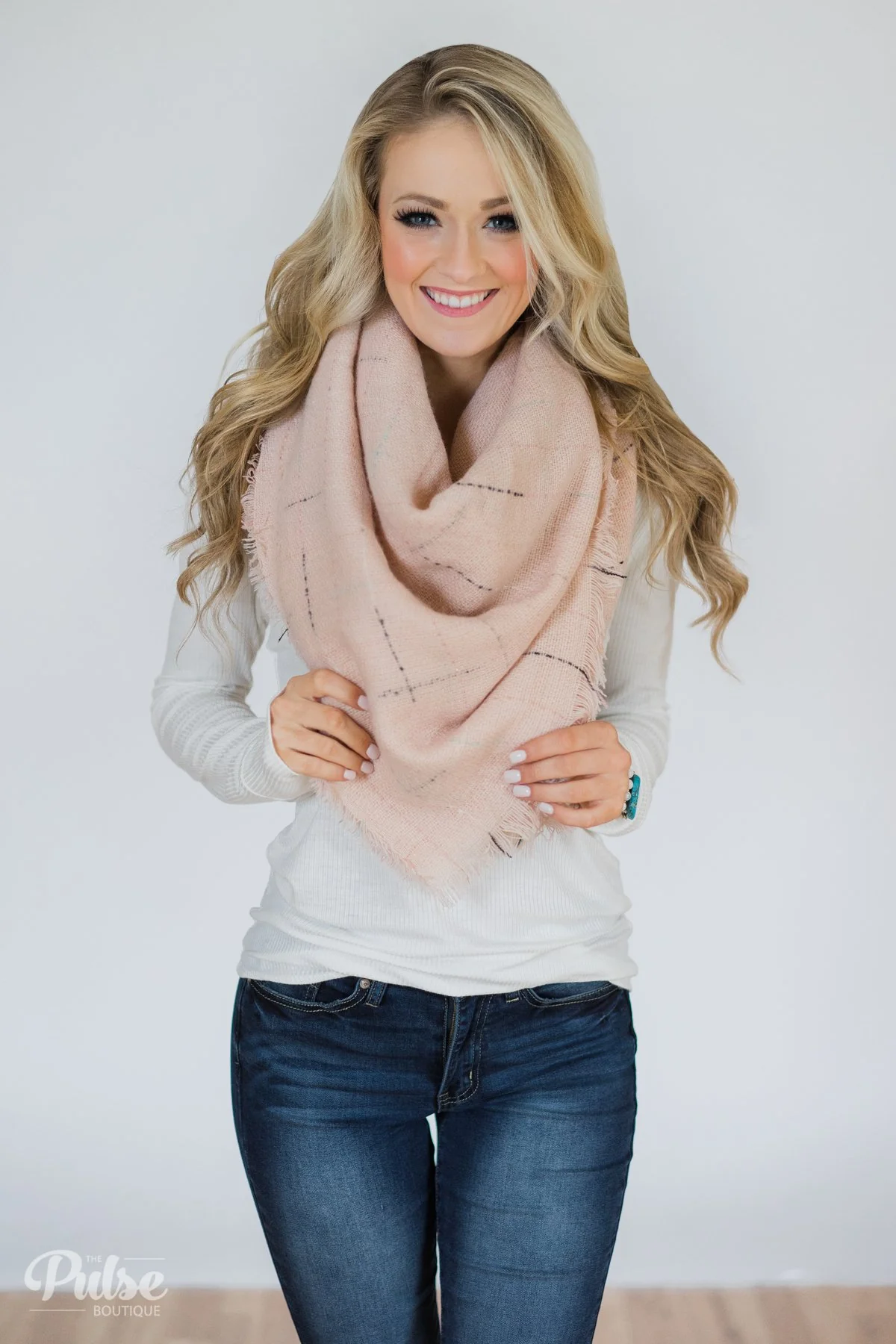 The Perfect Blanket Scarf- Blush - Image 3